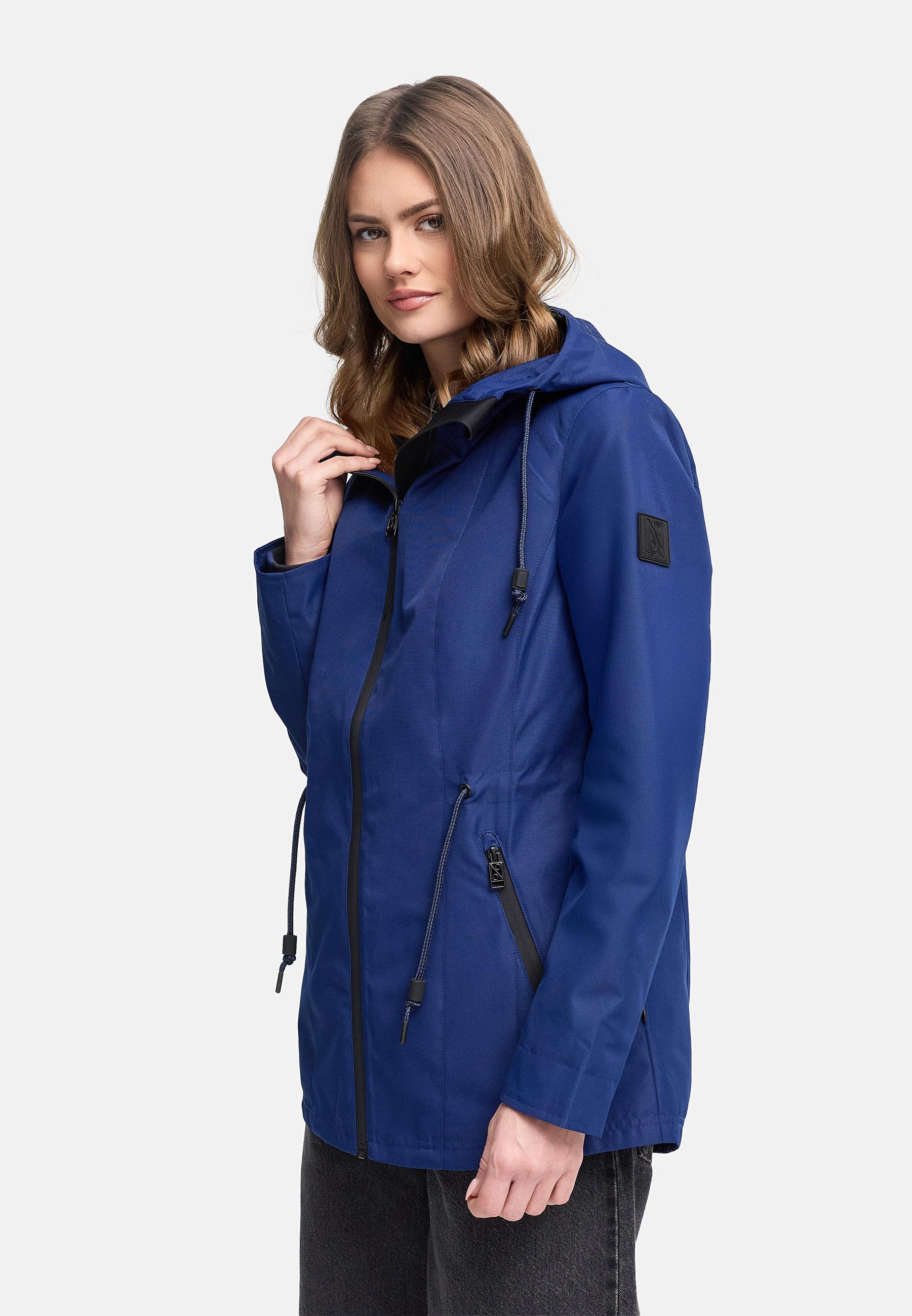 Wasserdichte Übergangsjacke mit verstellbarer Kapuze "Blumentanz 14" Navy