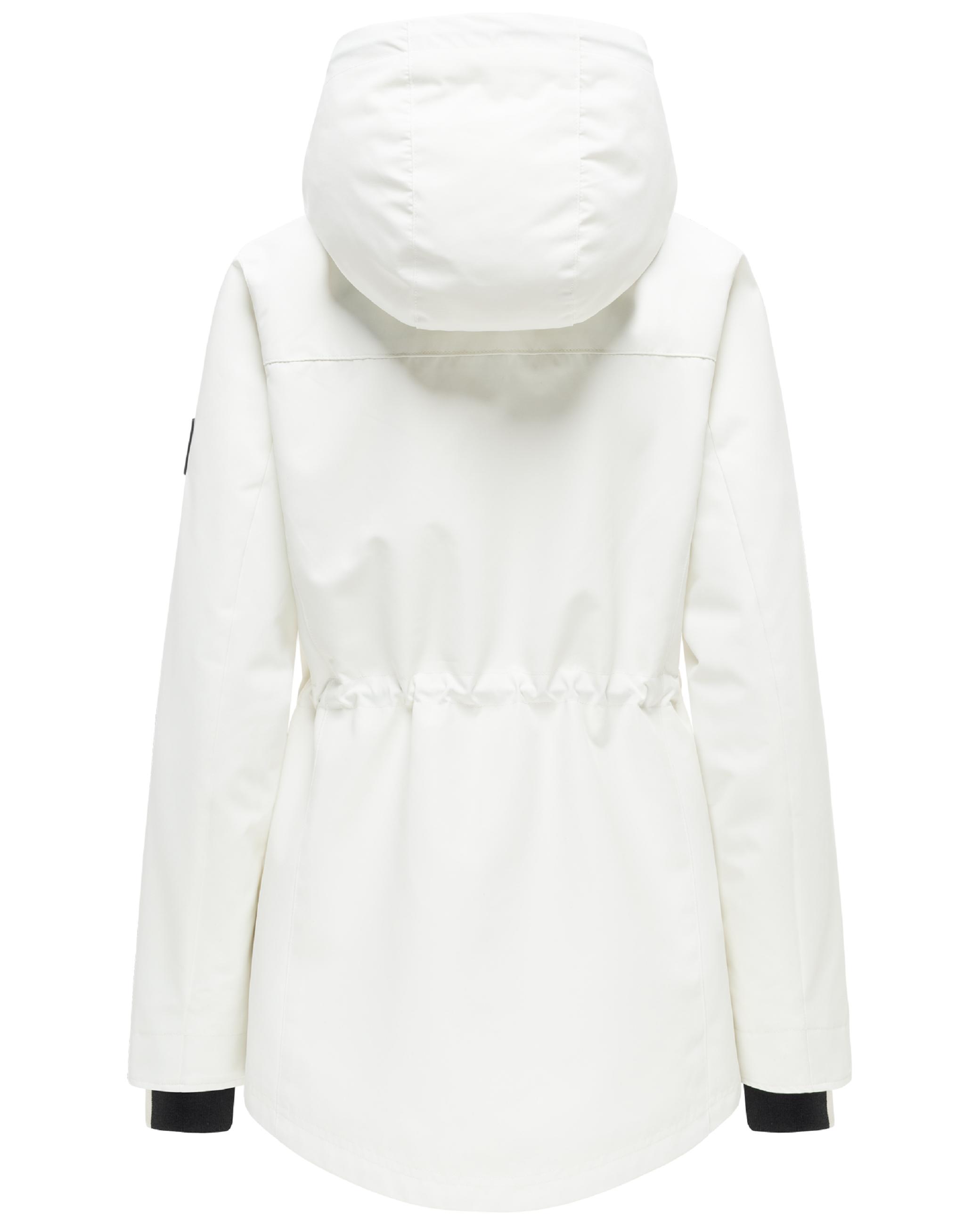 Wasserdichte Übergangsjacke mit verstellbarer Kapuze "Blumentanz 14" Offwhite