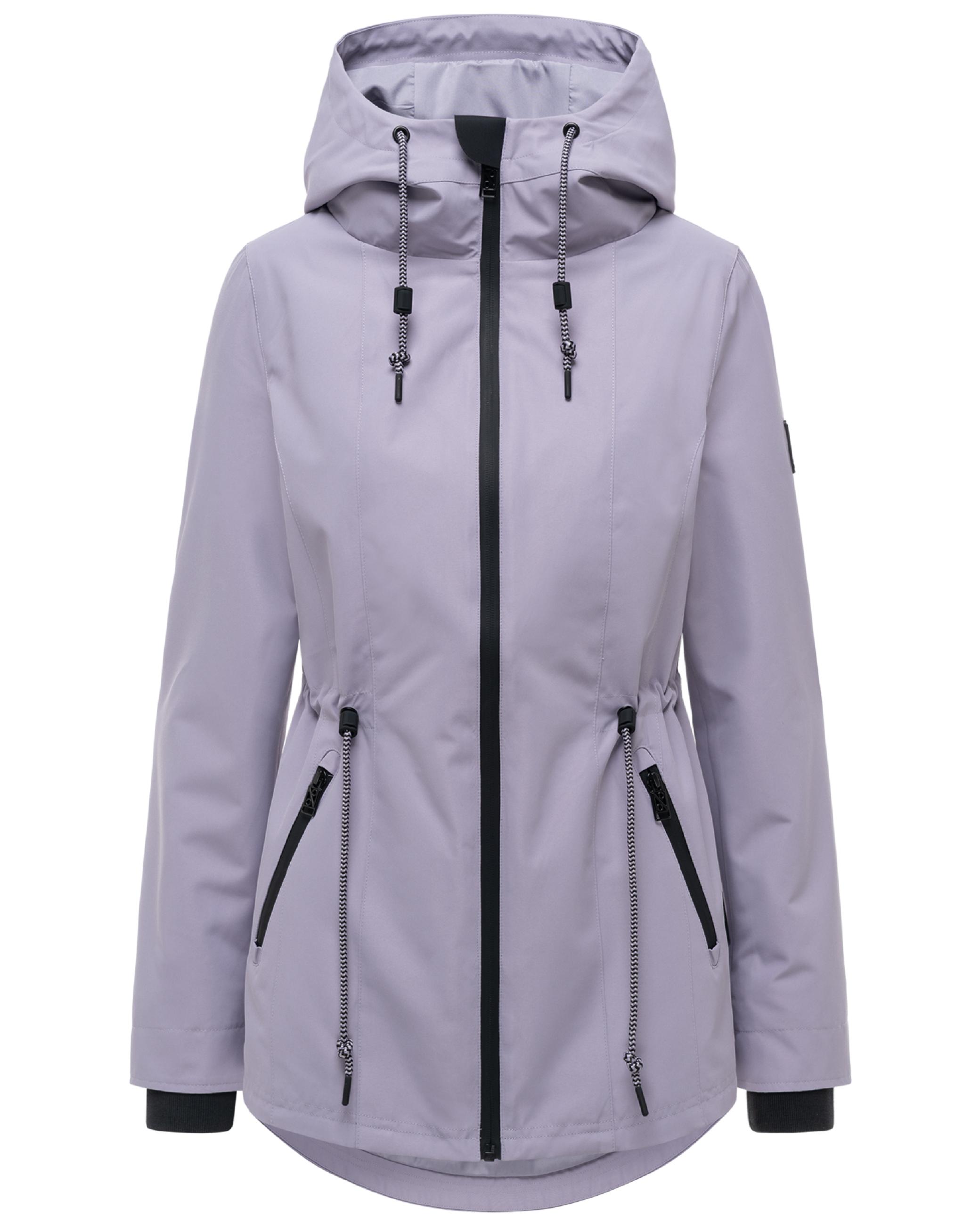 Wasserdichte Übergangsjacke mit verstellbarer Kapuze "Blumentanz 14" Powder Lilac