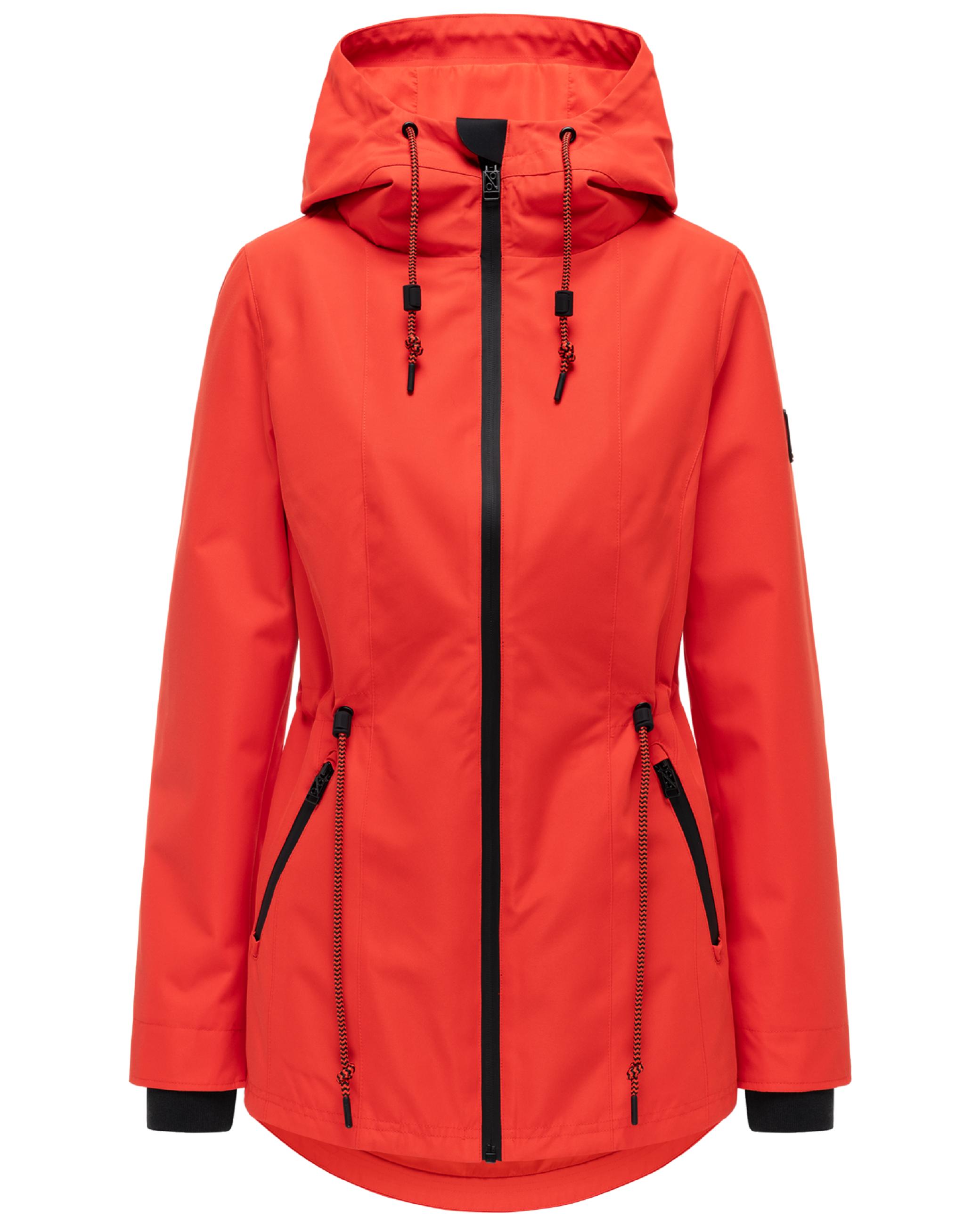 Wasserdichte Übergangsjacke mit verstellbarer Kapuze "Blumentanz 14" Spicy Orange