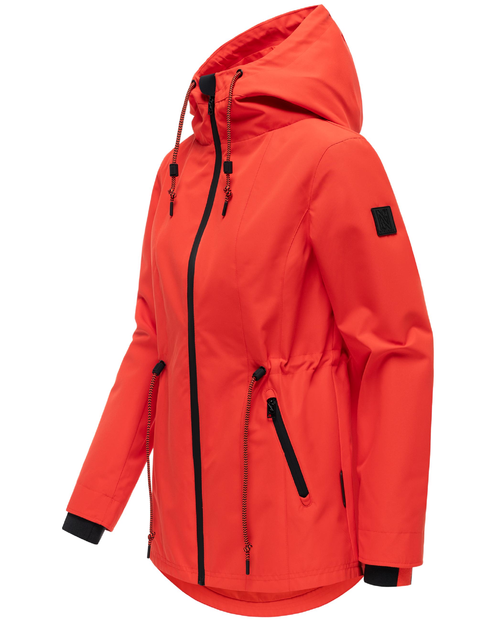 Wasserdichte Übergangsjacke mit verstellbarer Kapuze "Blumentanz 14" Spicy Orange