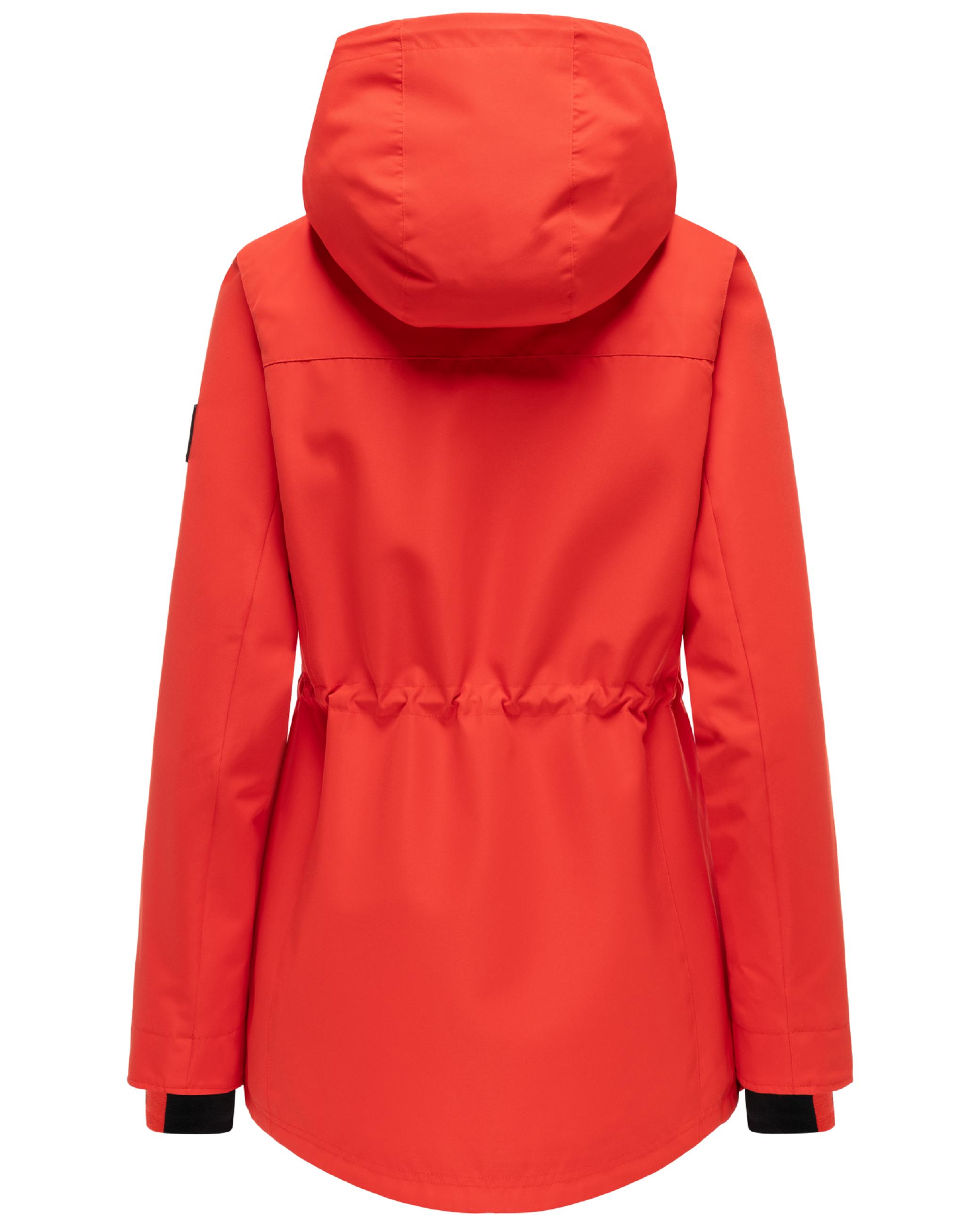 Wasserdichte Übergangsjacke mit verstellbarer Kapuze "Blumentanz 14" Spicy Orange