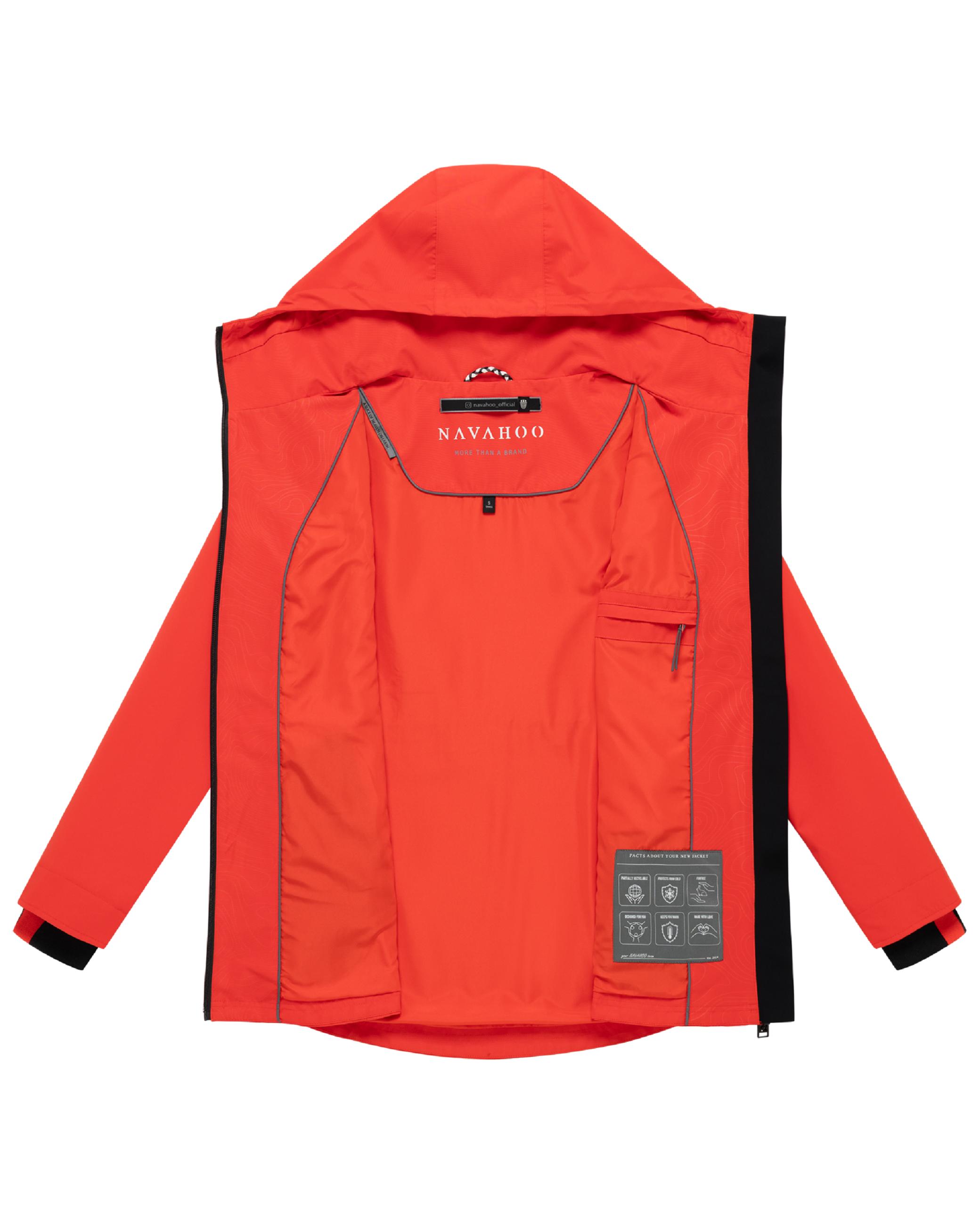 Wasserdichte Übergangsjacke mit verstellbarer Kapuze "Blumentanz 14" Spicy Orange