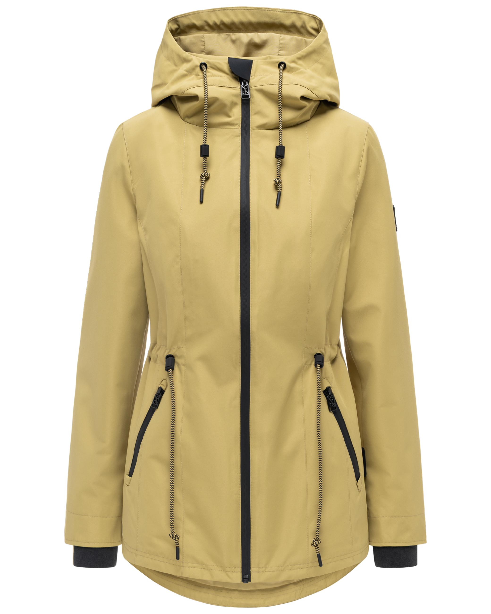 Wasserdichte Übergangsjacke mit verstellbarer Kapuze "Blumentanz 14" Urban Khaki
