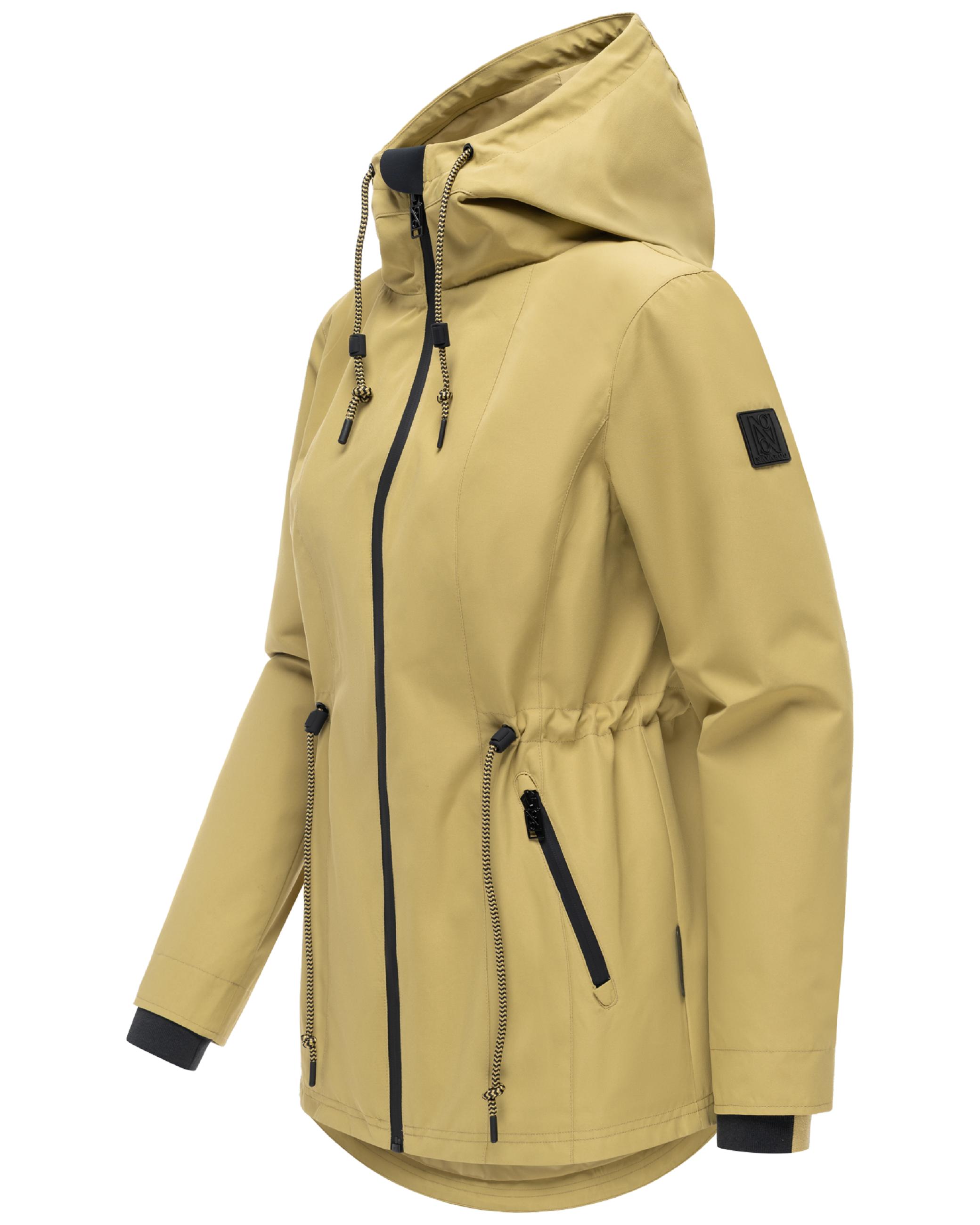 Wasserdichte Übergangsjacke mit verstellbarer Kapuze "Blumentanz 14" Urban Khaki