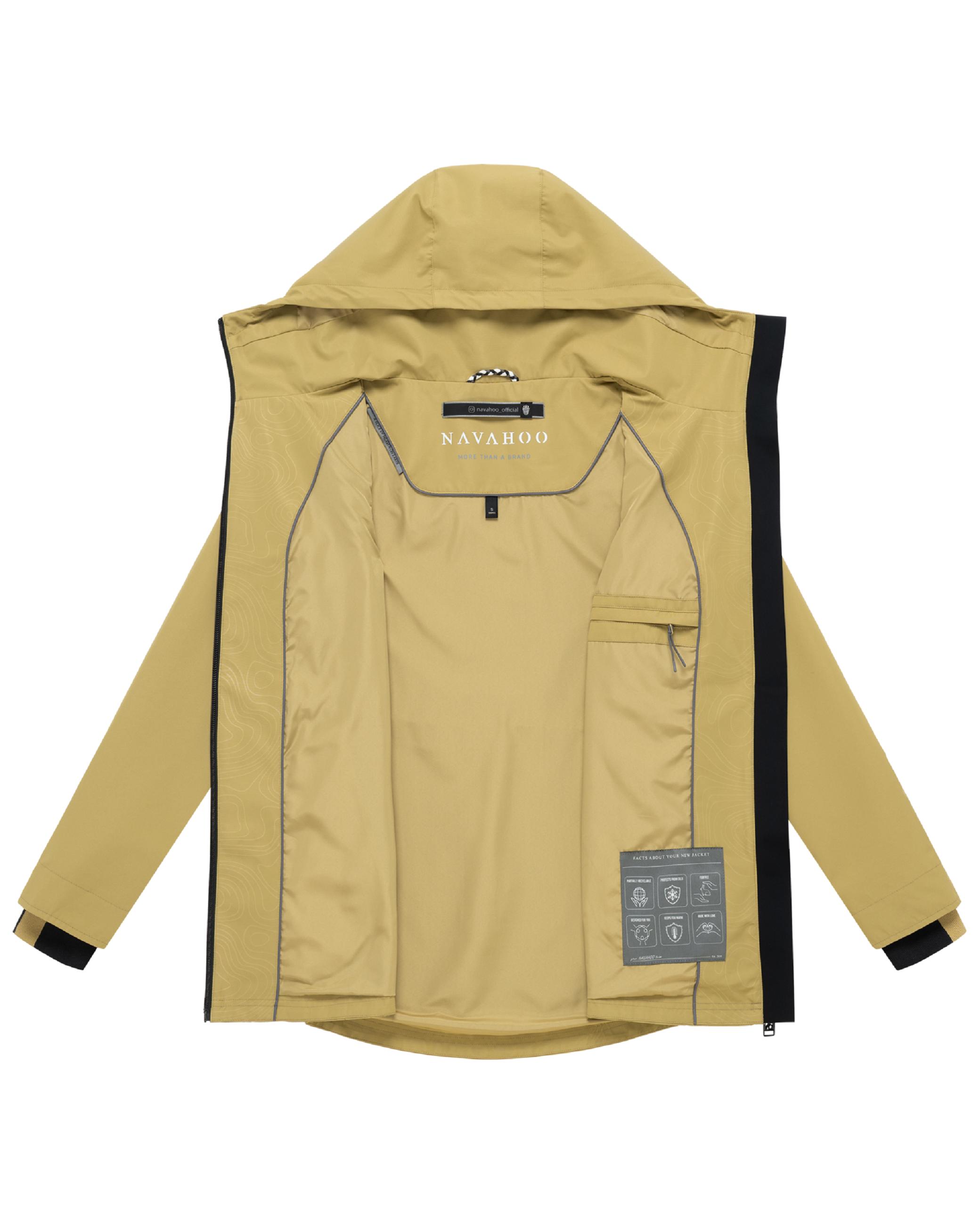Wasserdichte Übergangsjacke mit verstellbarer Kapuze "Blumentanz 14" Urban Khaki