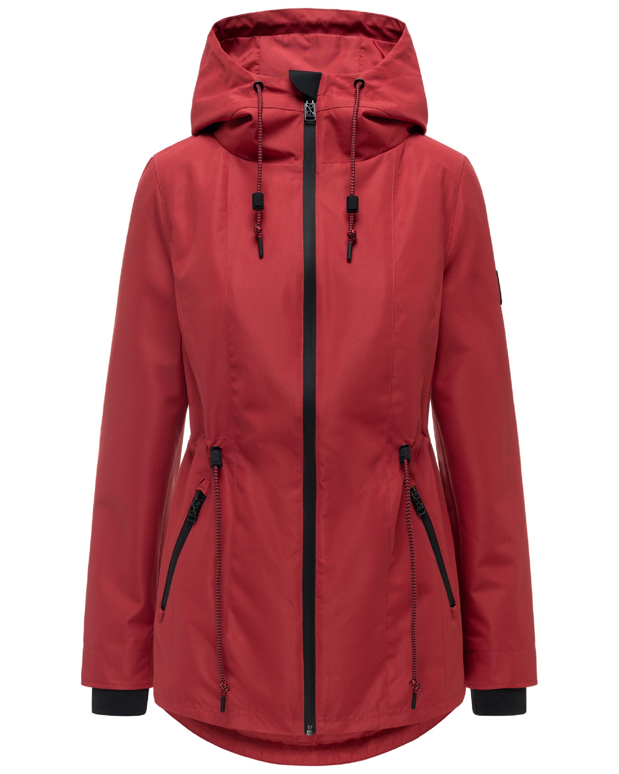 Wasserdichte Übergangsjacke mit verstellbarer Kapuze "Blumentanz 14" Velvet Red