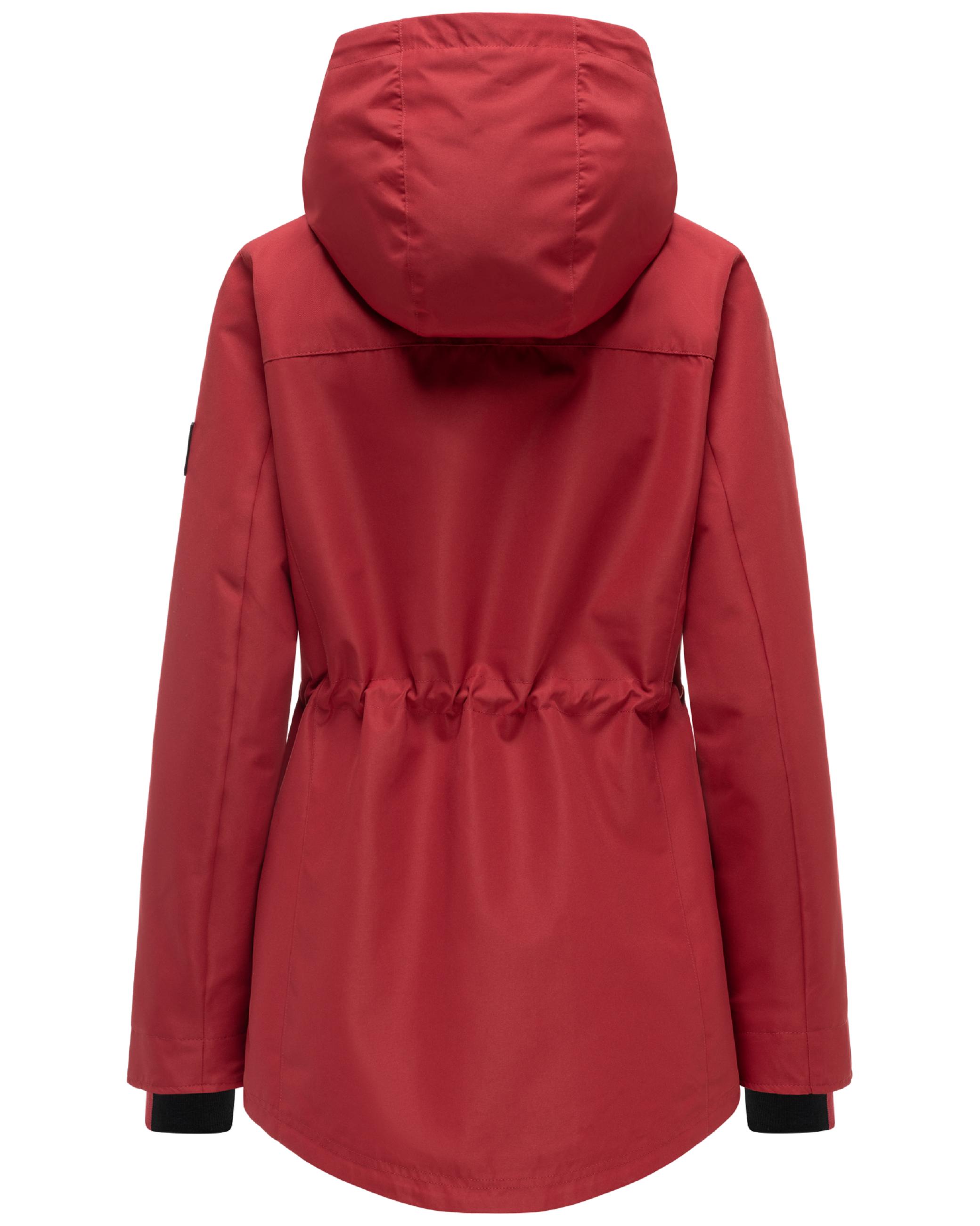 Wasserdichte Übergangsjacke mit verstellbarer Kapuze "Blumentanz 14" Velvet Red
