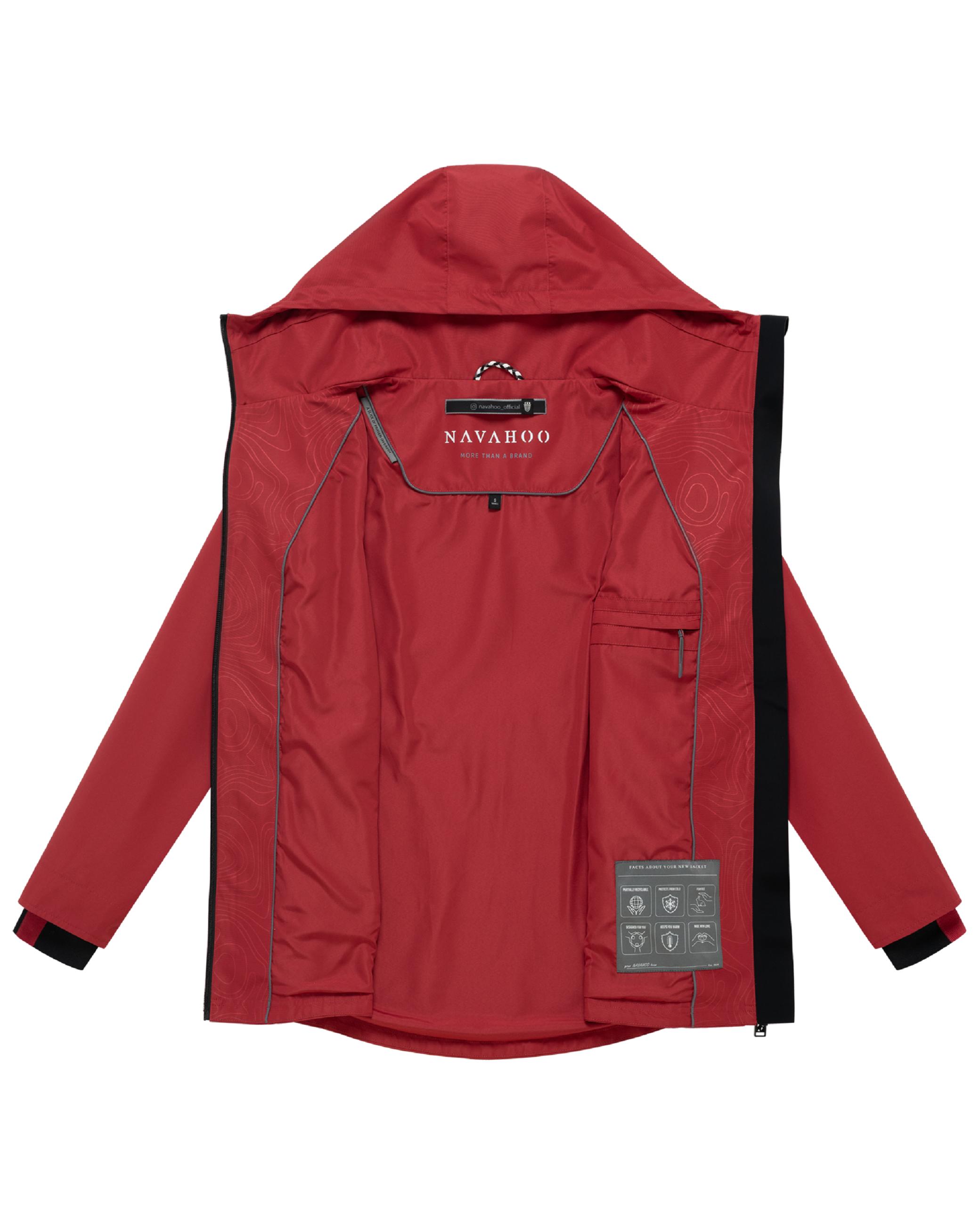 Wasserdichte Übergangsjacke mit verstellbarer Kapuze "Blumentanz 14" Velvet Red