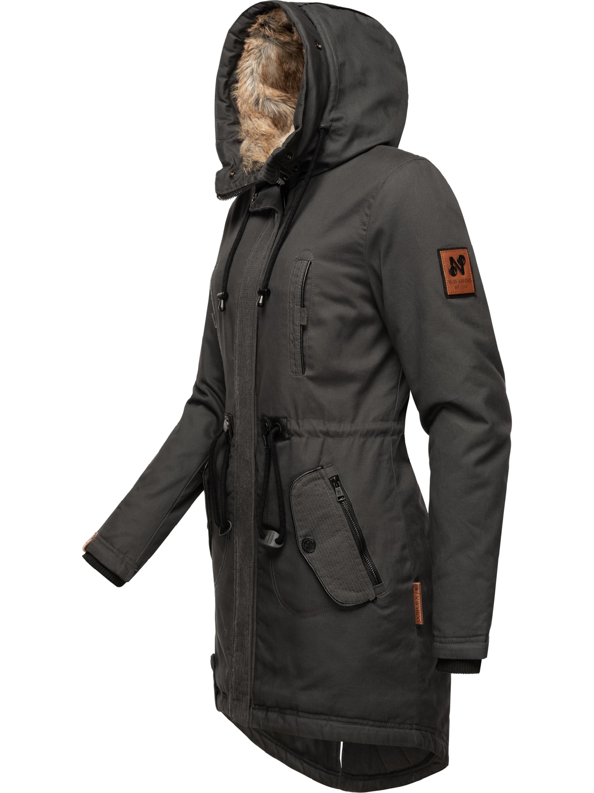 Winterparka mit Kunstfell-Kapuze "Bombii" Anthracite