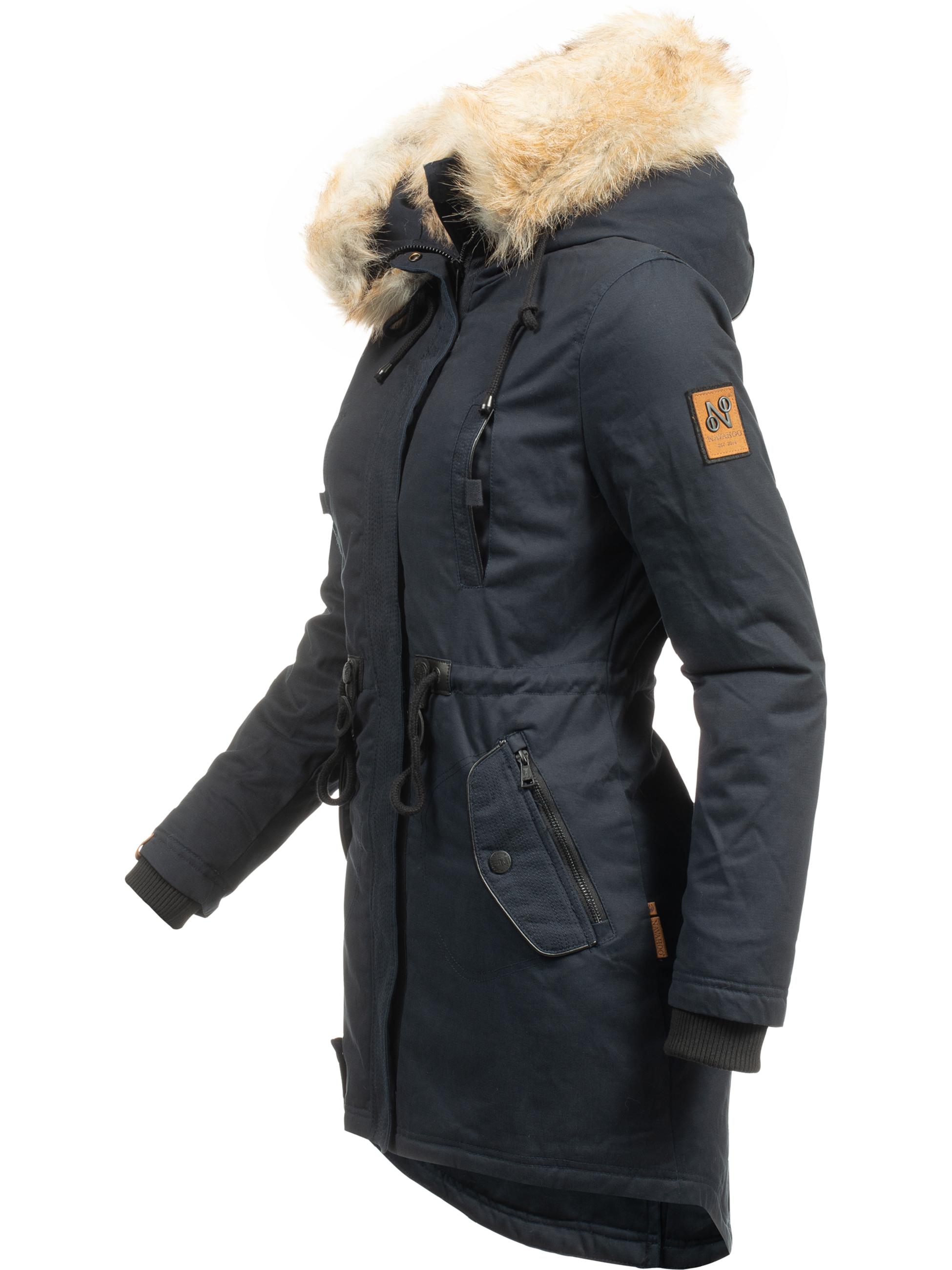 Winterparka mit Kunstfell-Kapuze "Bombii" Blau