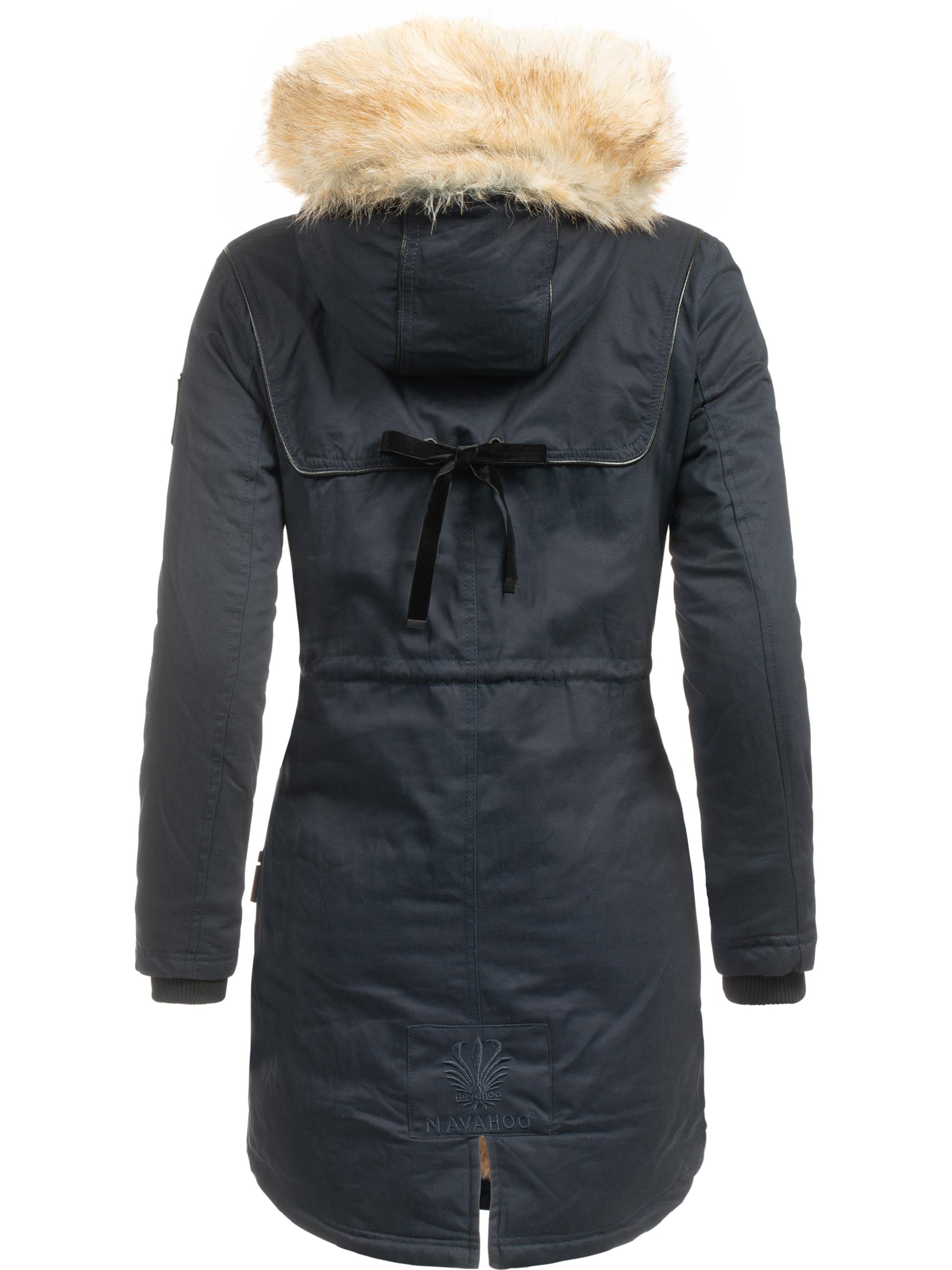 Winterparka mit Kunstfell-Kapuze "Bombii" Blau