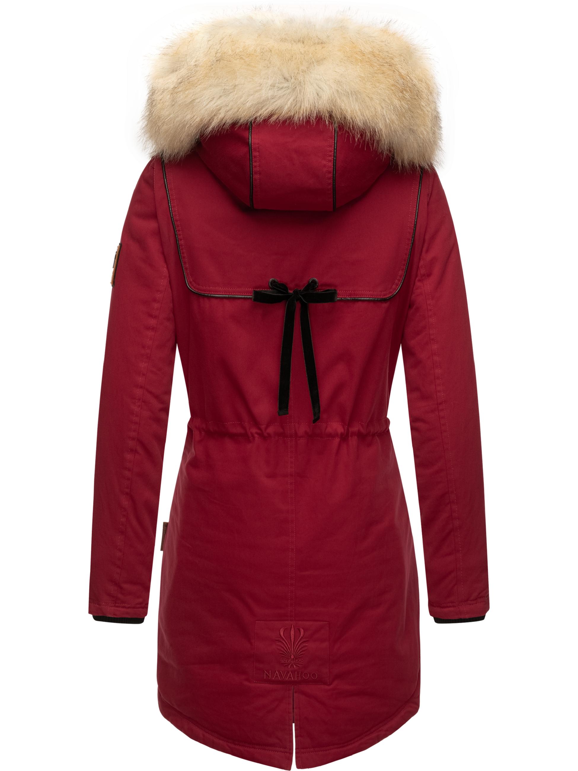 Winterparka mit Kunstfell-Kapuze "Bombii" Blood Red