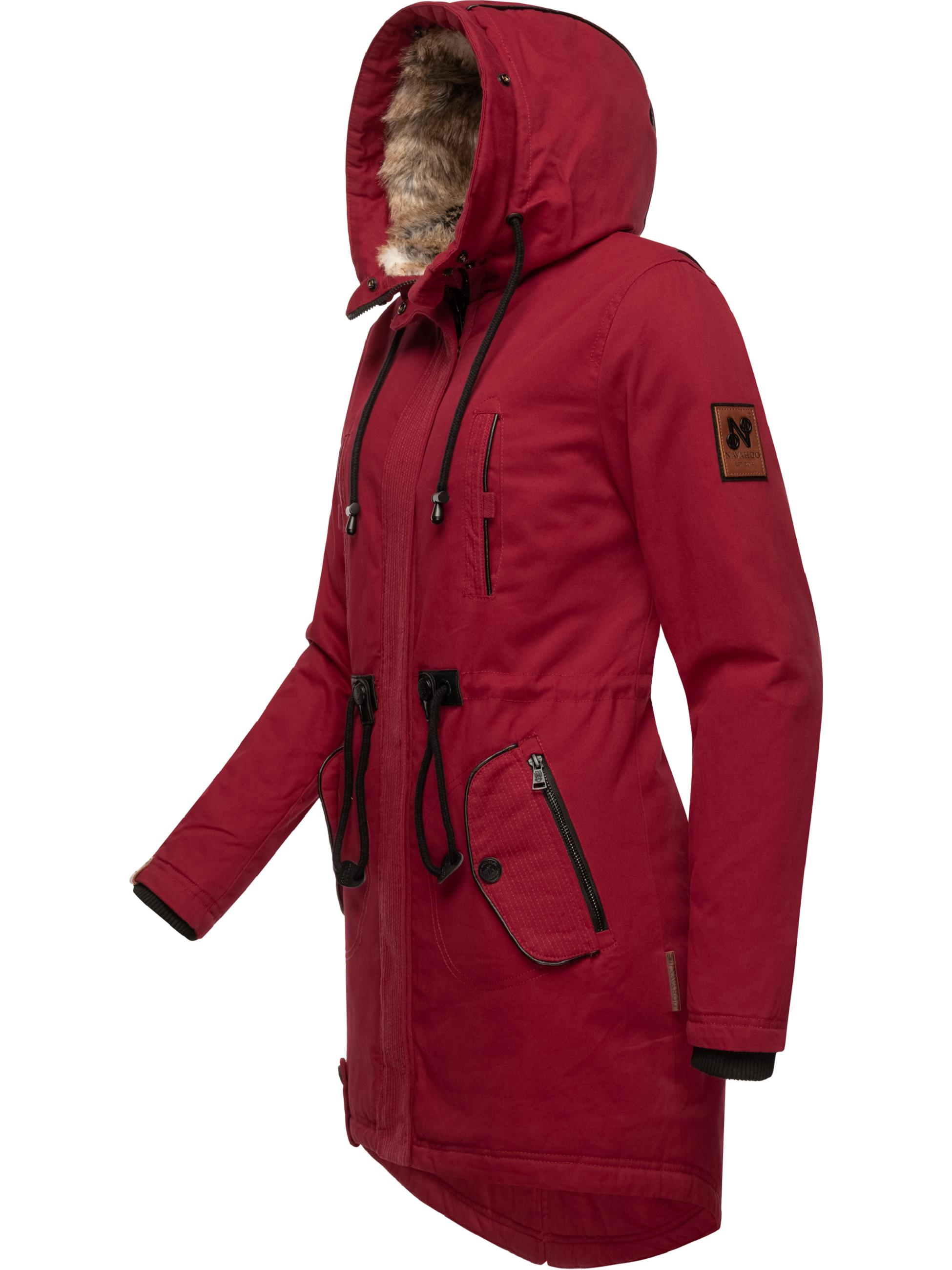 Winterparka mit Kunstfell-Kapuze "Bombii" Blood Red