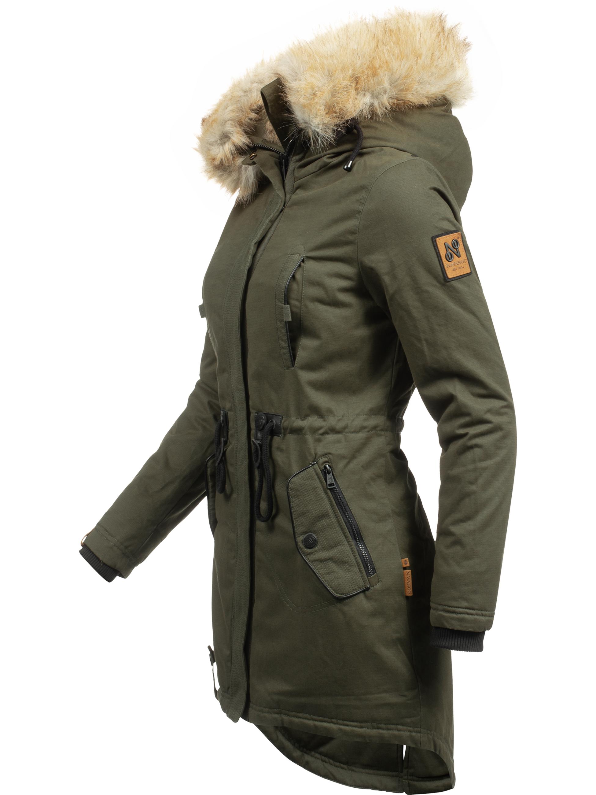 Winterparka mit Kunstfell-Kapuze "Bombii" Grün