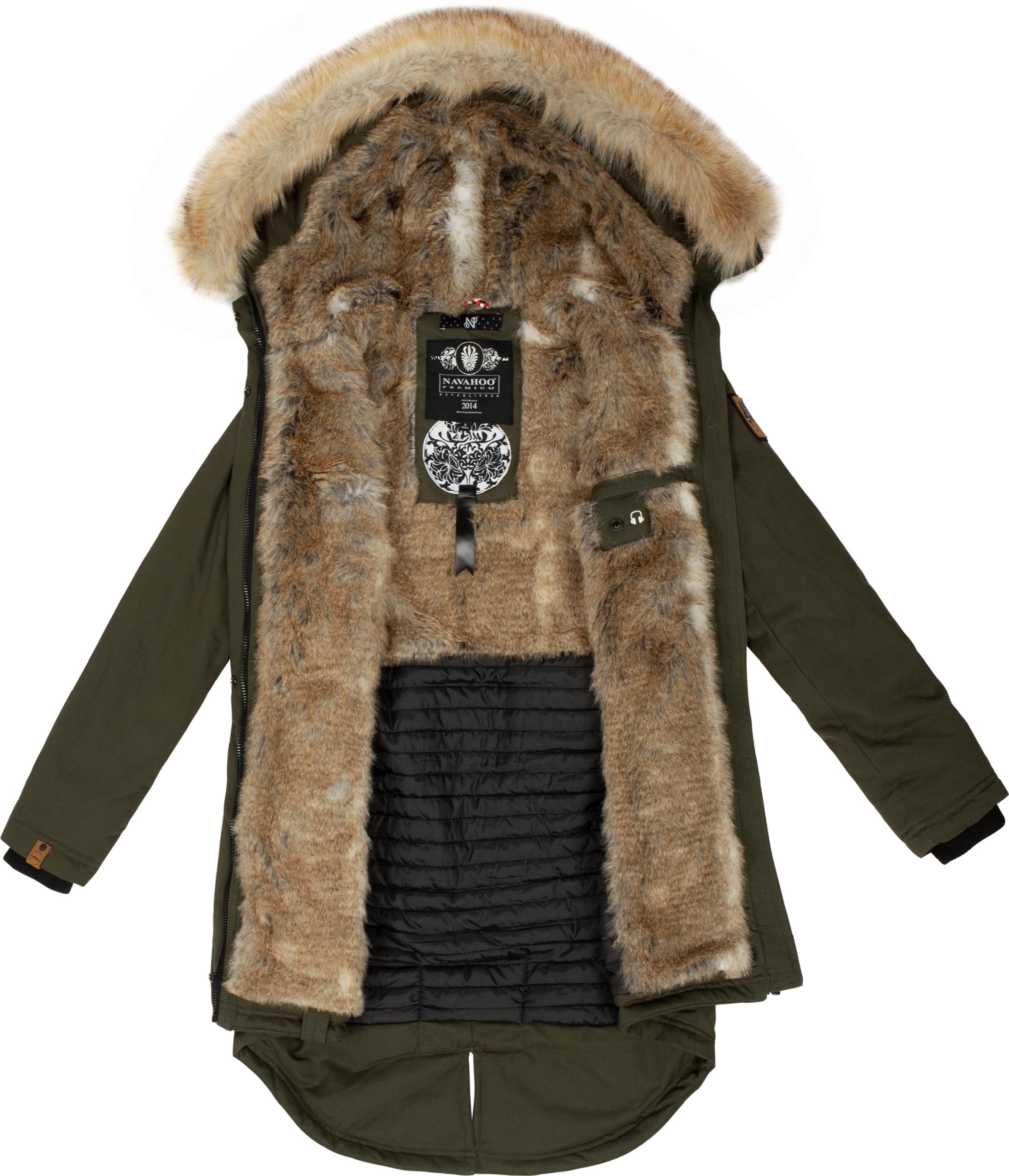 Winterparka mit Kunstfell-Kapuze "Bombii" Grün