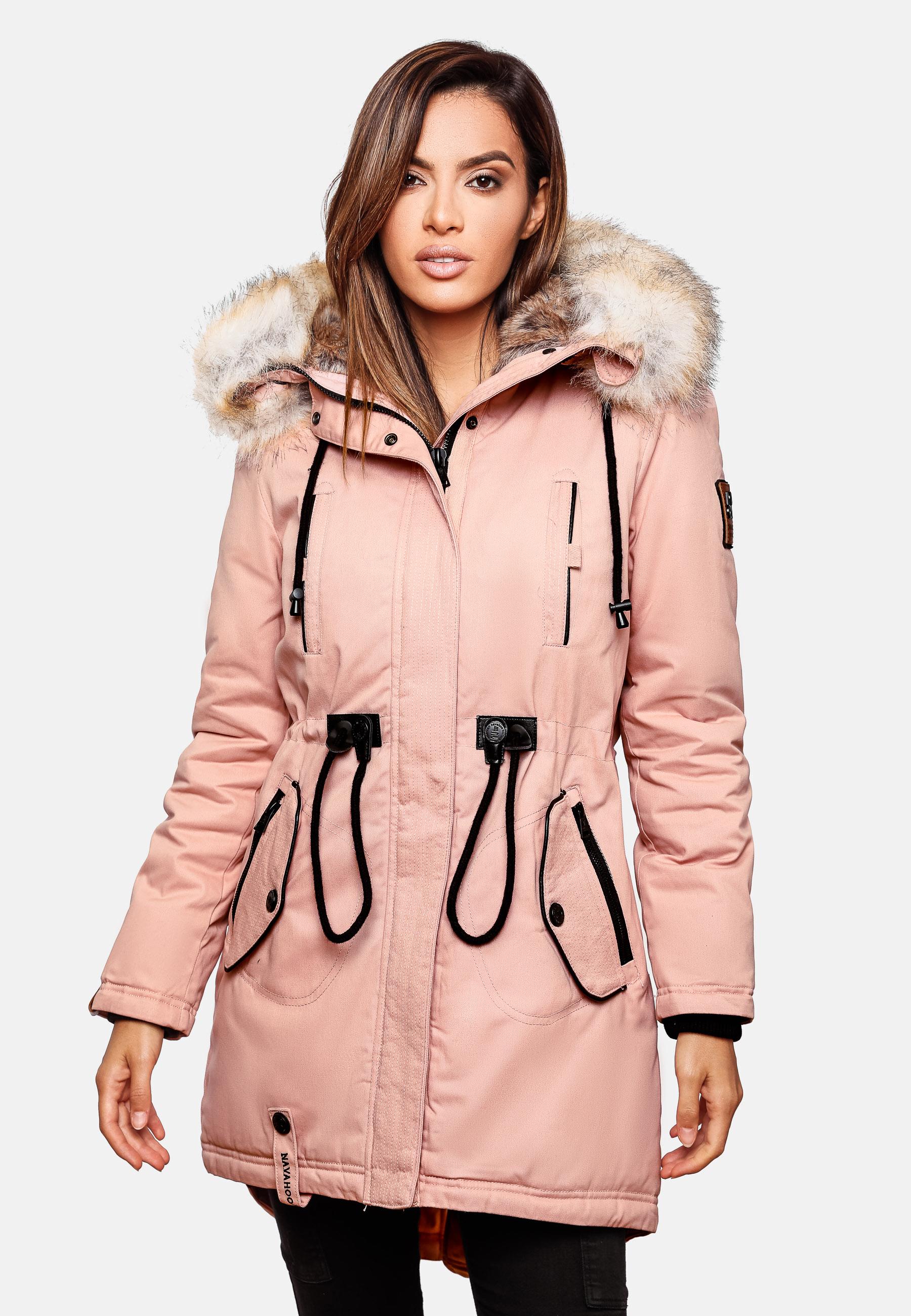 Winterparka mit Kunstfell-Kapuze "Bombii" Rosa