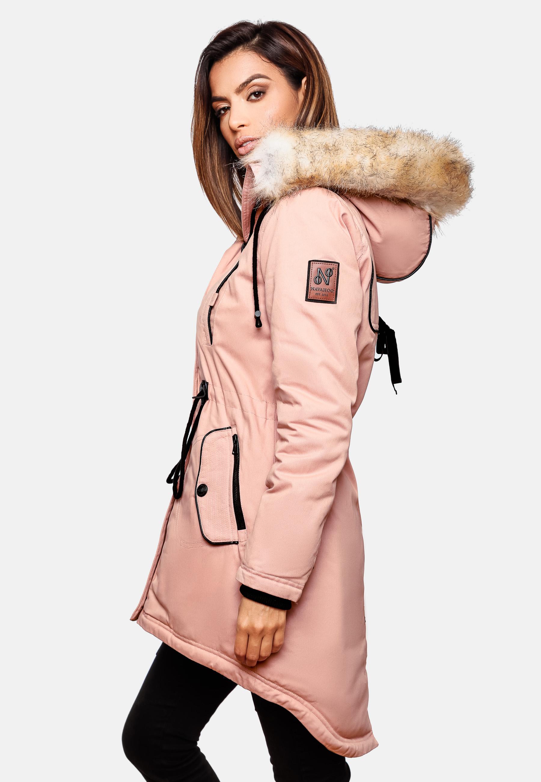 Winterparka mit Kunstfell-Kapuze "Bombii" Rosa