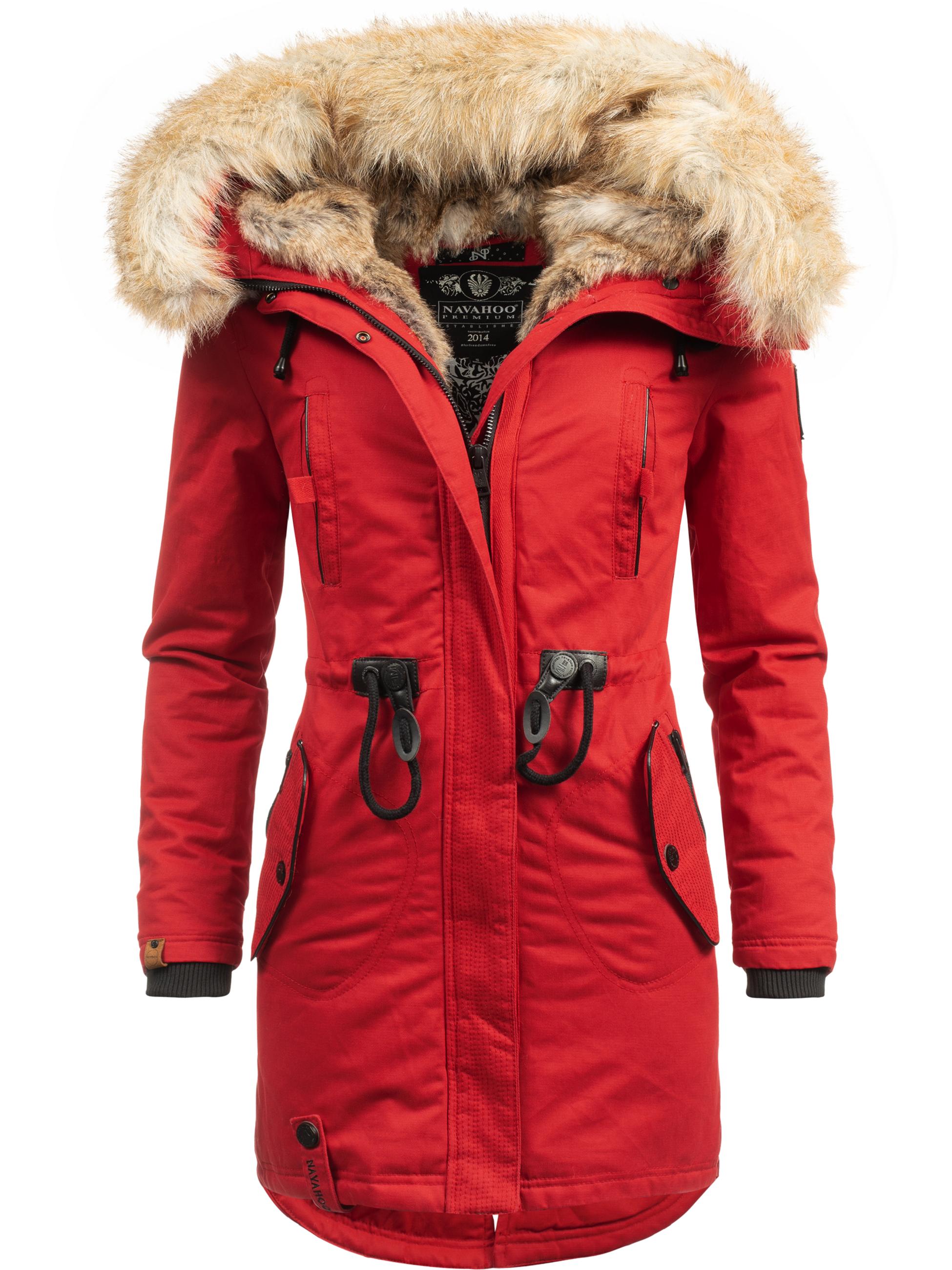 Winterparka mit Kunstfell-Kapuze "Bombii" Rot