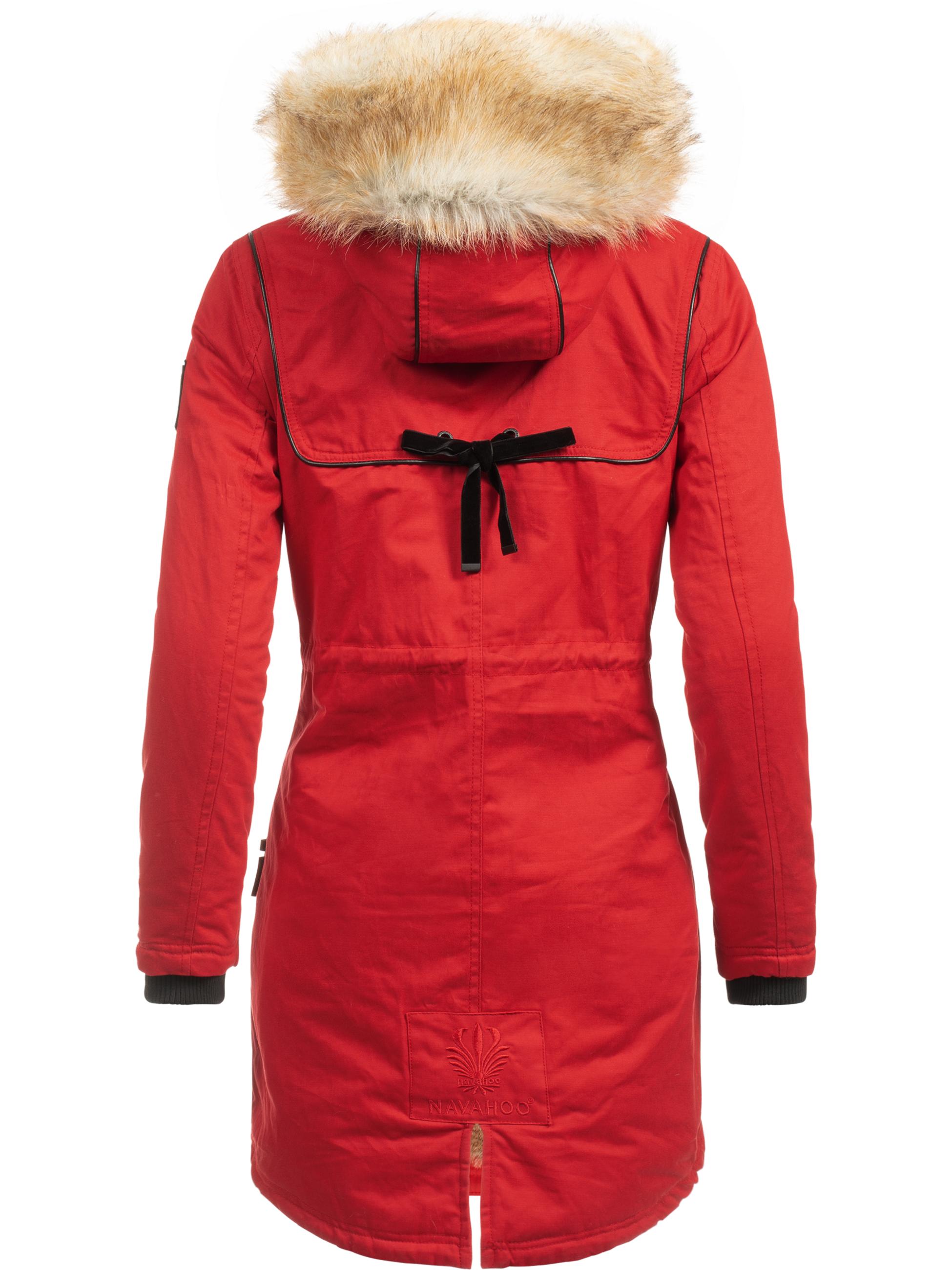 Winterparka mit Kunstfell-Kapuze "Bombii" Rot