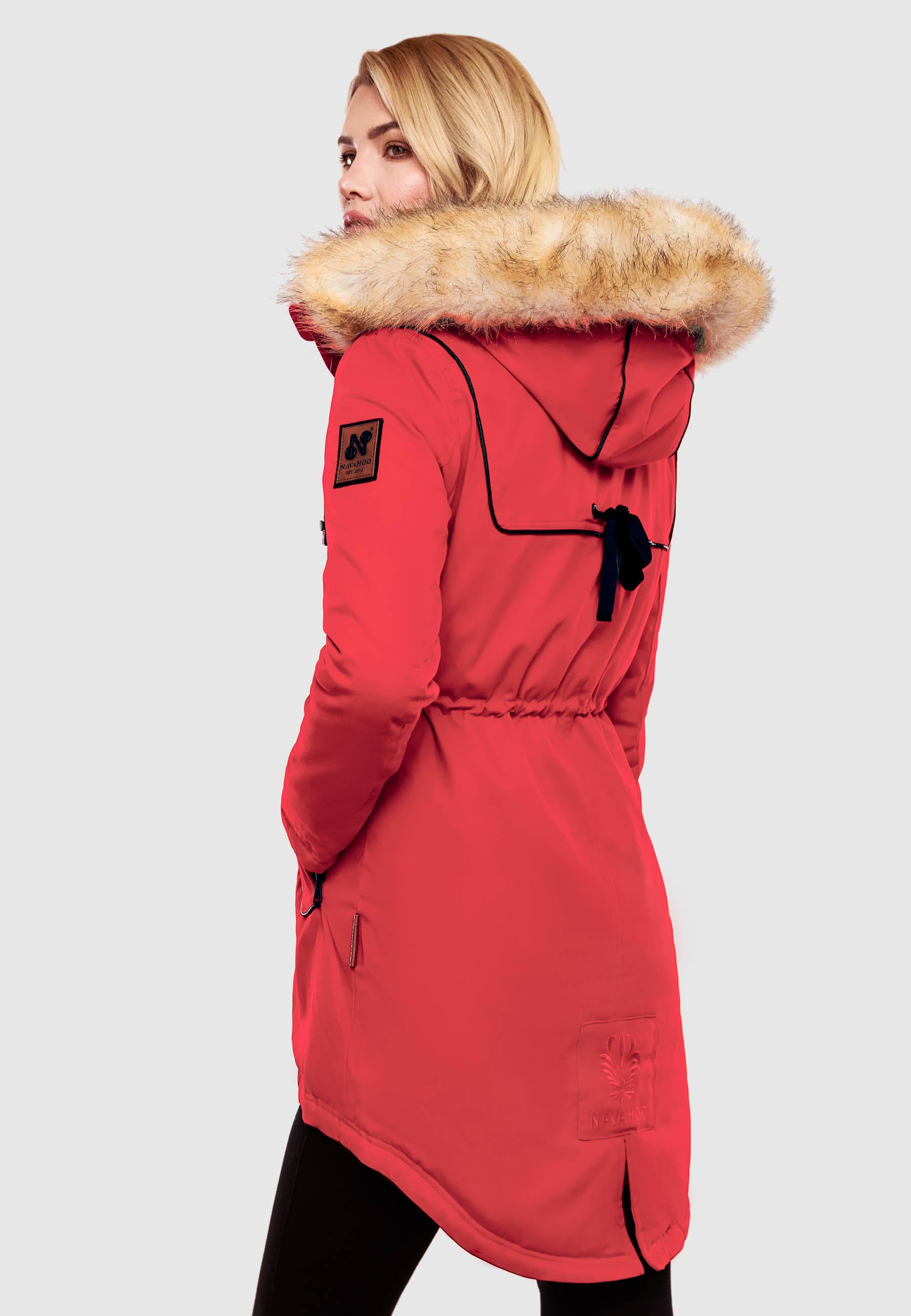 Winterparka mit Kunstfell-Kapuze "Bombii" Rot