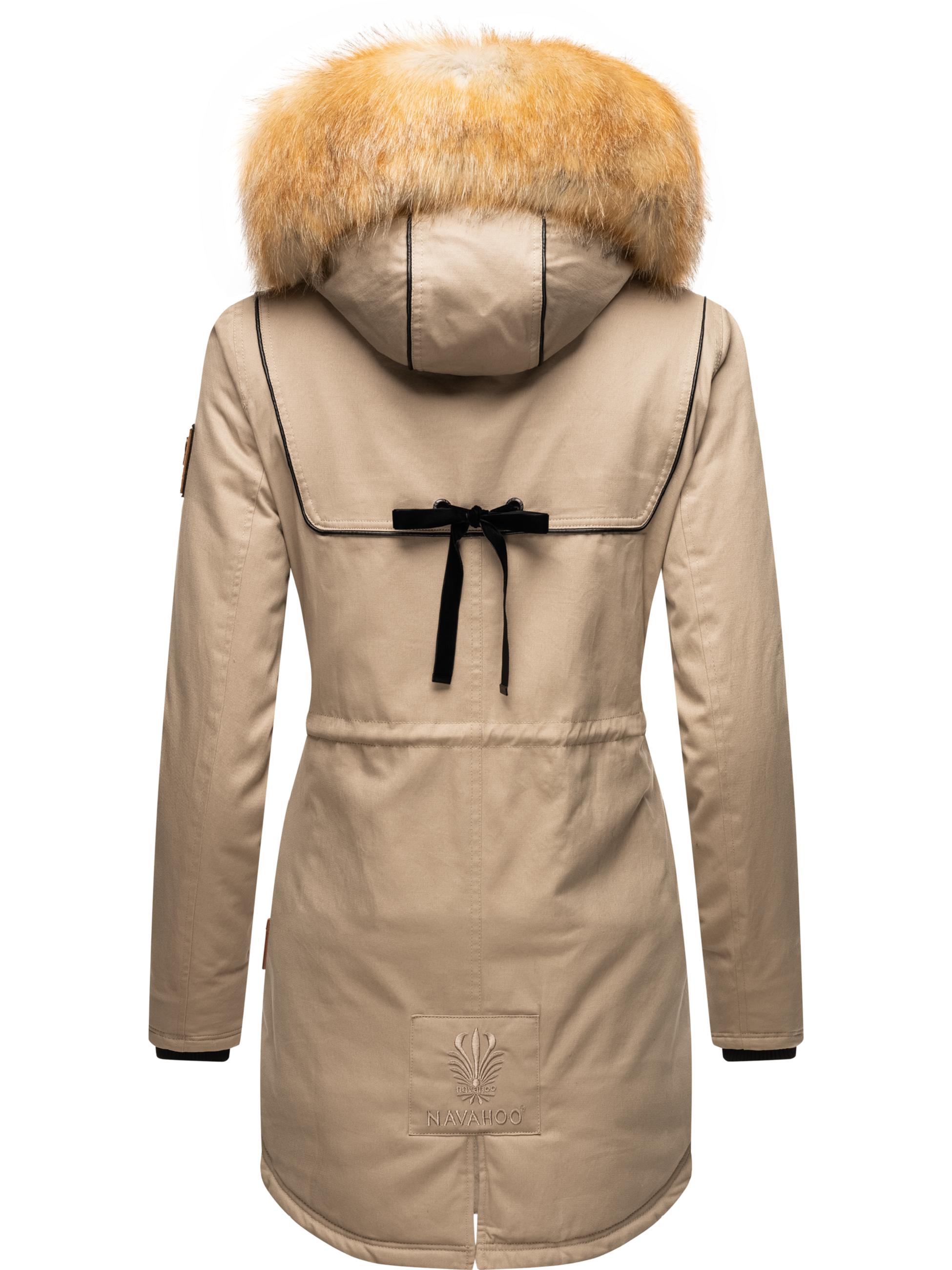 Winterparka mit Kunstfell-Kapuze "Bombii" Taupe