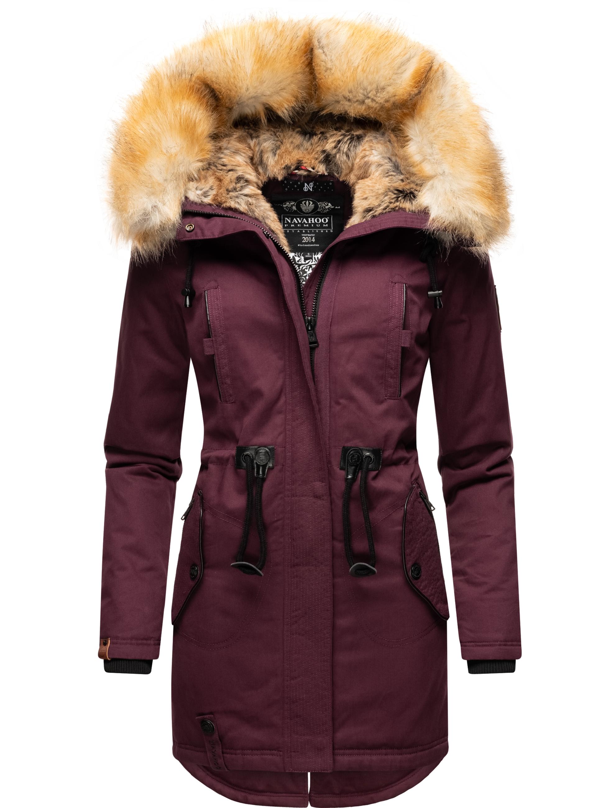 Winterparka mit Kunstfell-Kapuze "Bombii" Wine