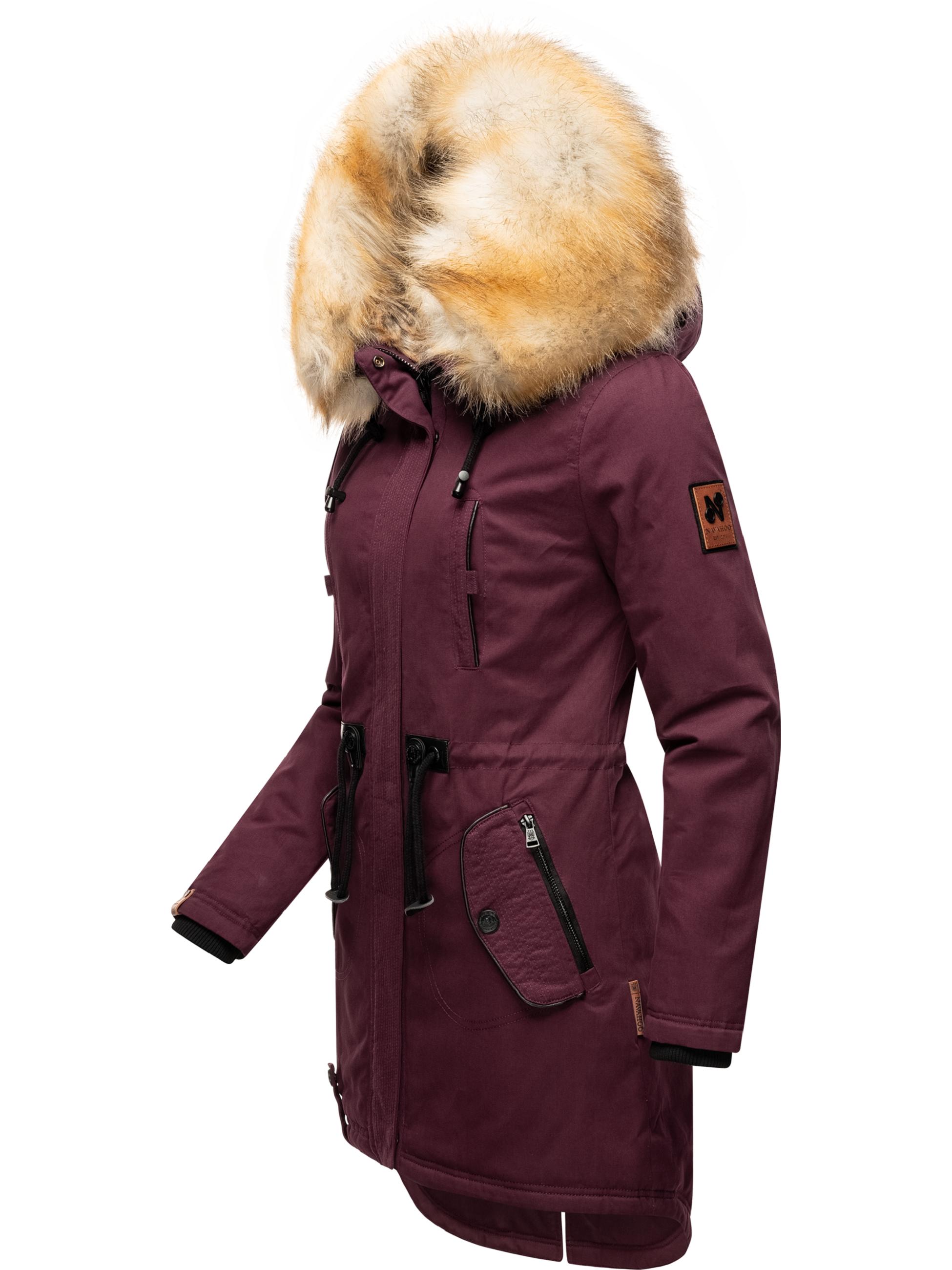 Winterparka mit Kunstfell-Kapuze "Bombii" Wine