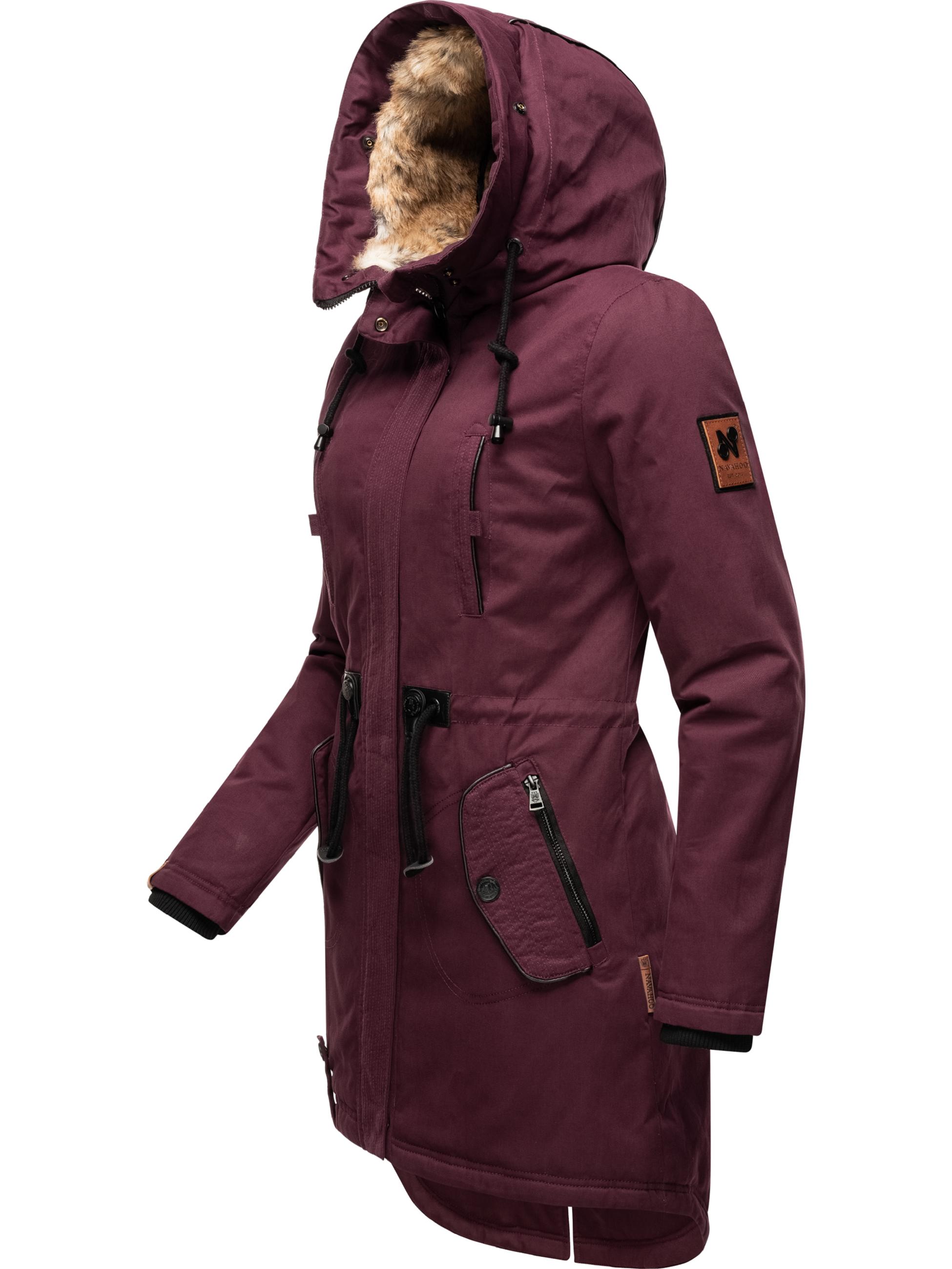 Winterparka mit Kunstfell-Kapuze "Bombii" Wine