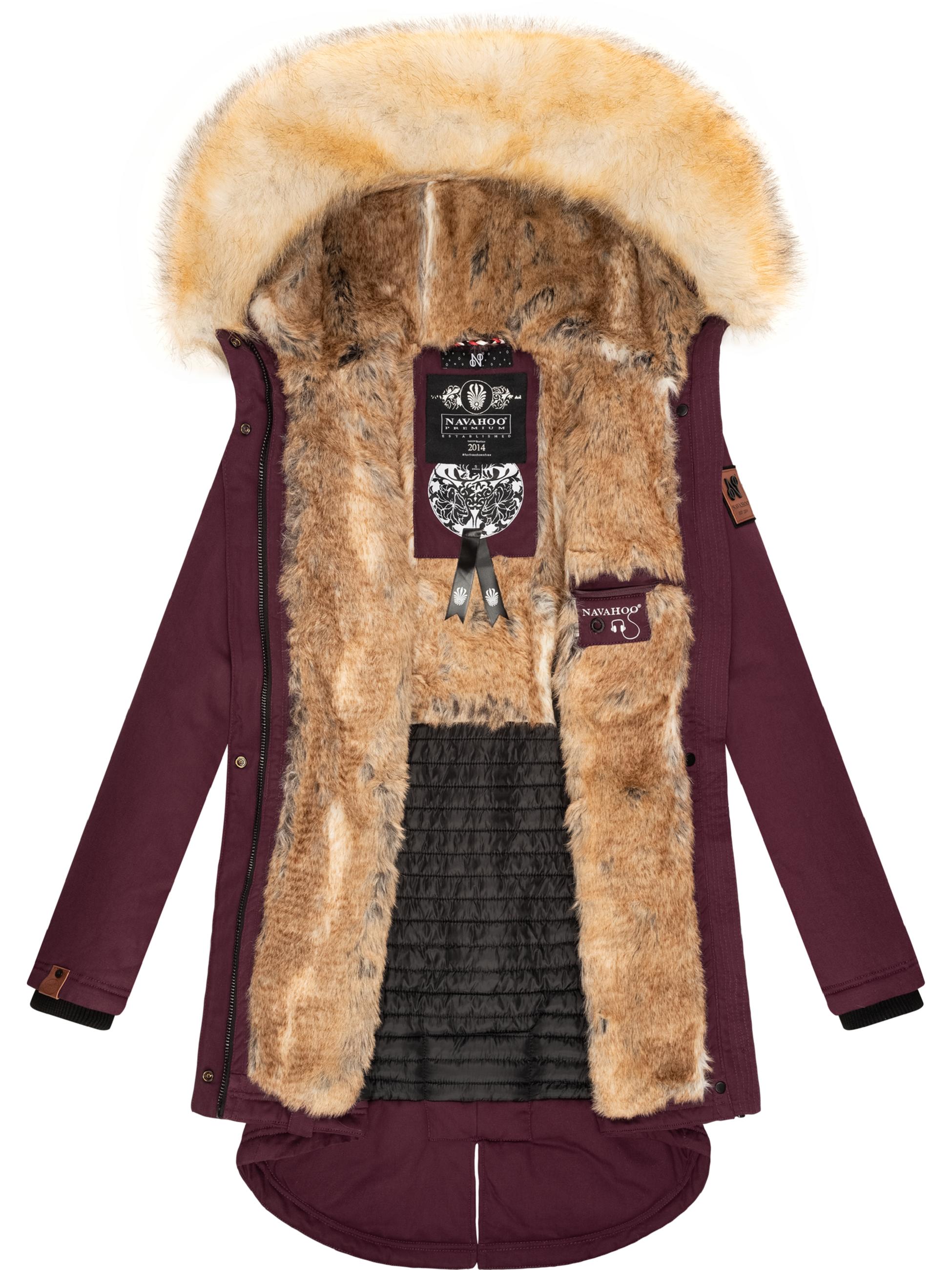 Winterparka mit Kunstfell-Kapuze "Bombii" Wine