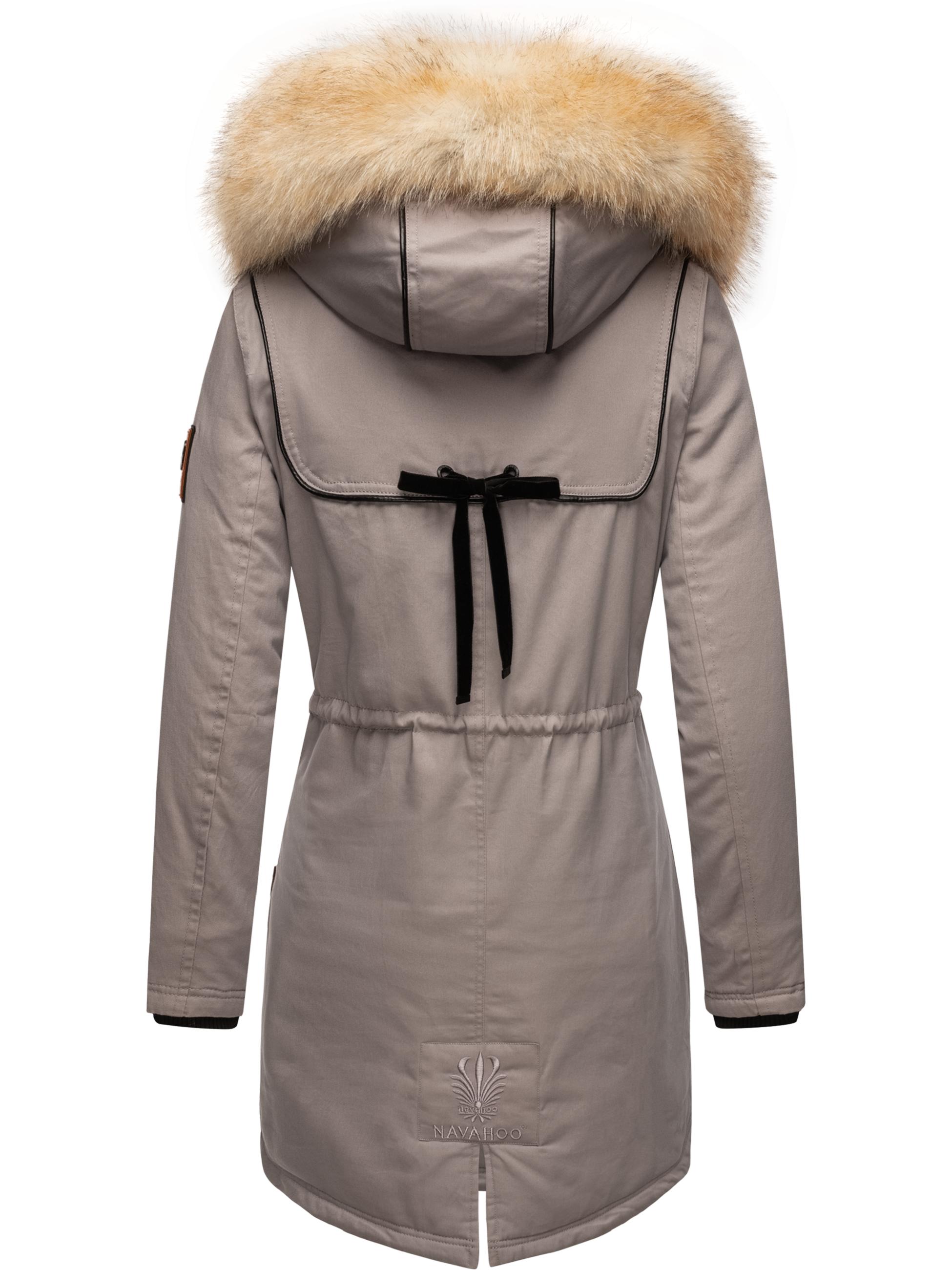 Winterparka mit Kunstfell-Kapuze "Bombii" Zinc Grey