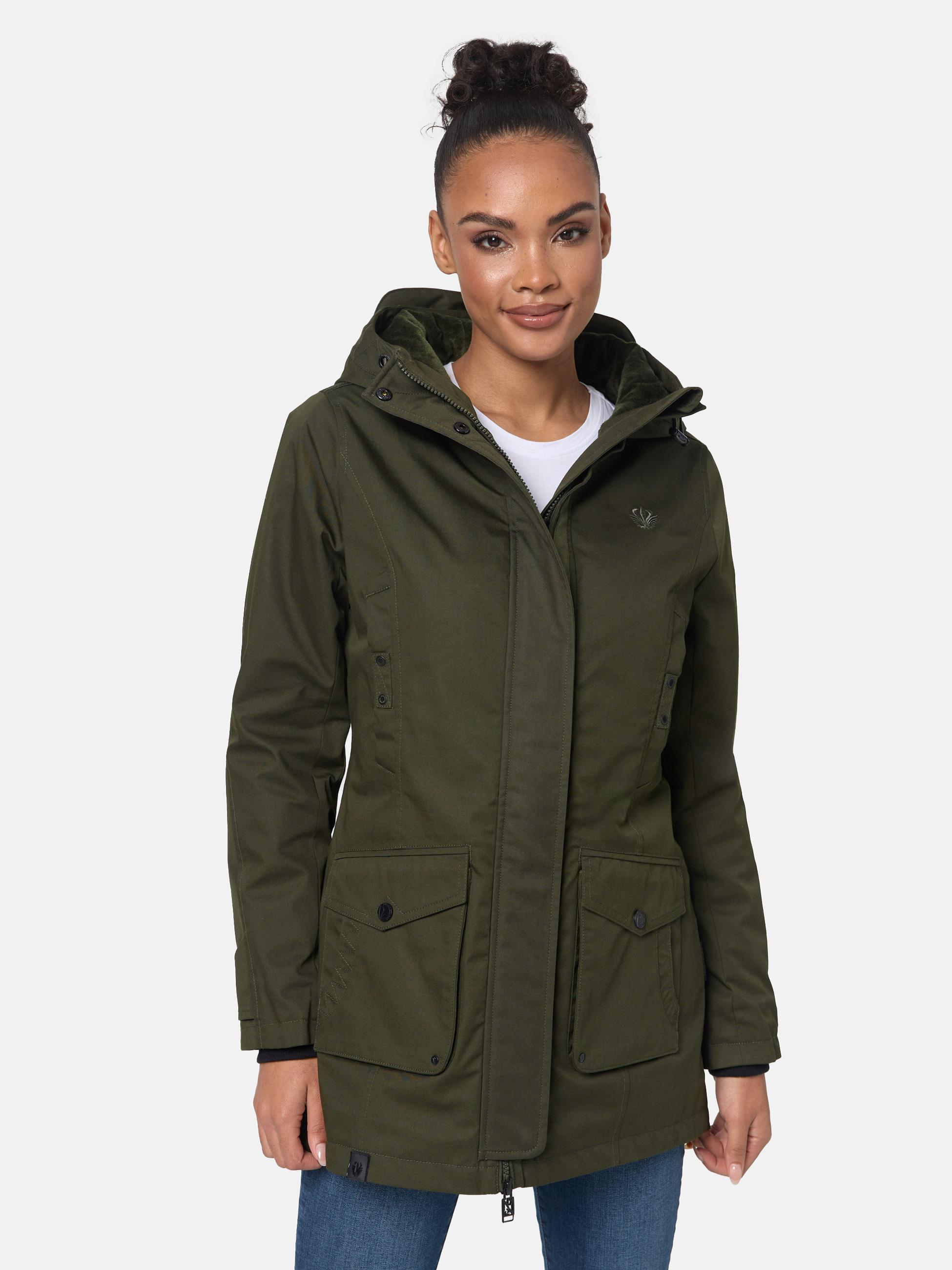 Wasserdichter Parka mit Kapuze "Brinjaa" Dark Olive