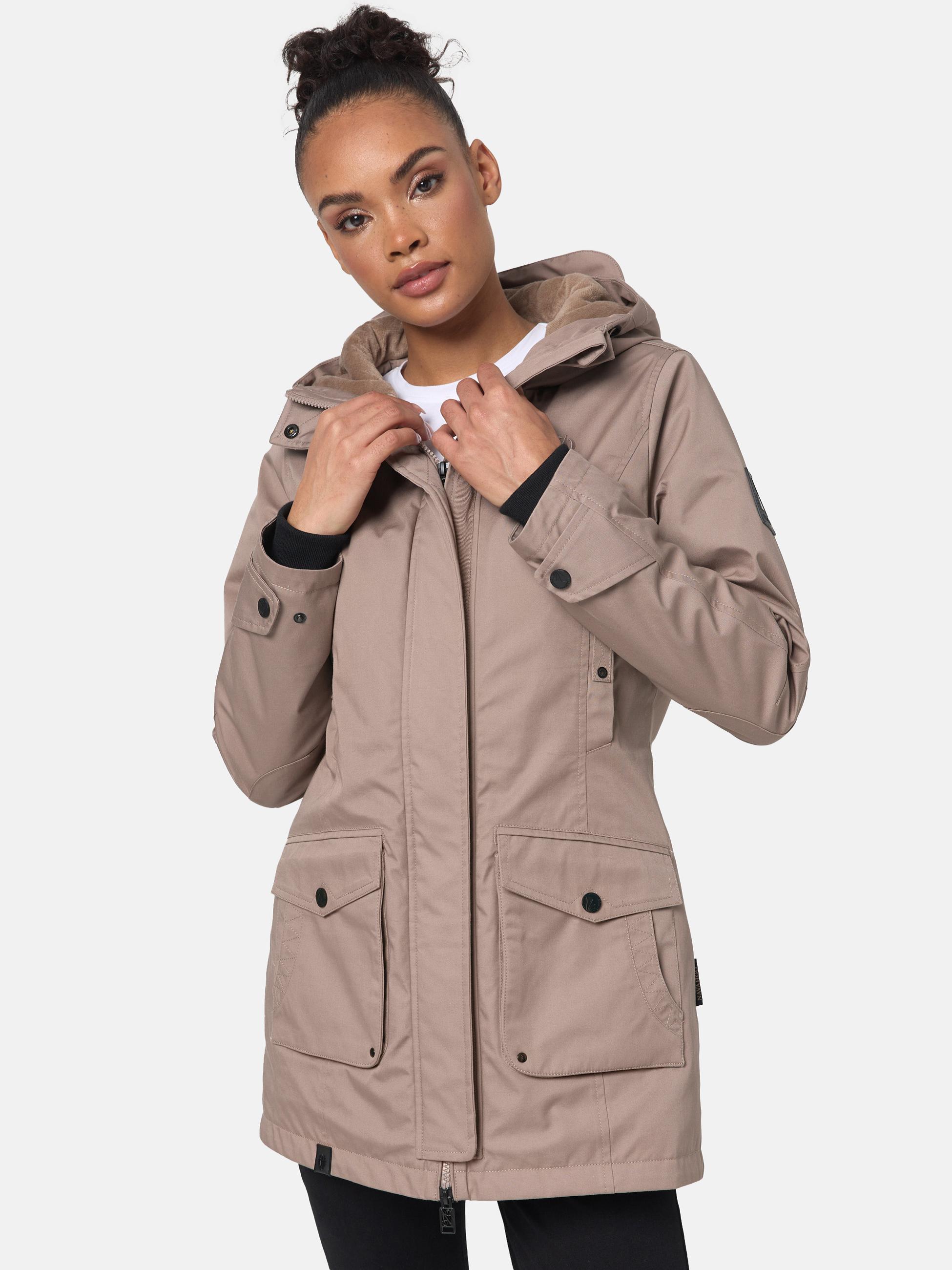 Wasserdichter Parka mit Kapuze "Brinjaa" Taupe Grey