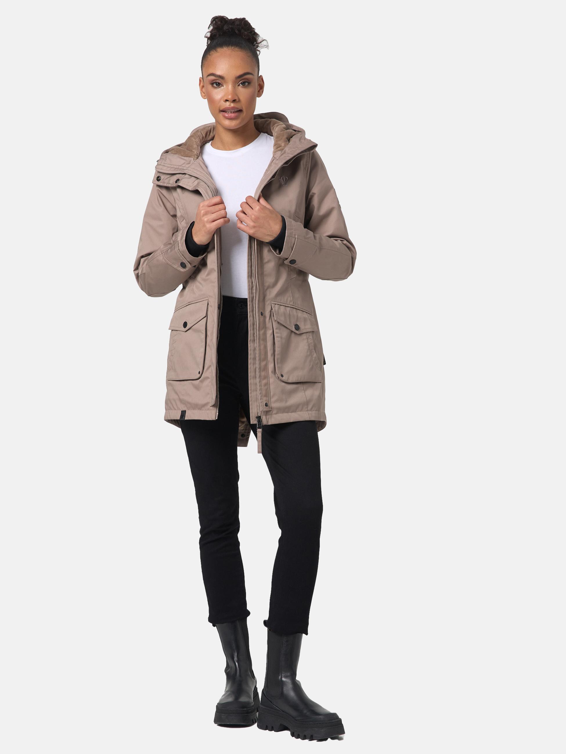 Wasserdichter Parka mit Kapuze "Brinjaa" Taupe Grey