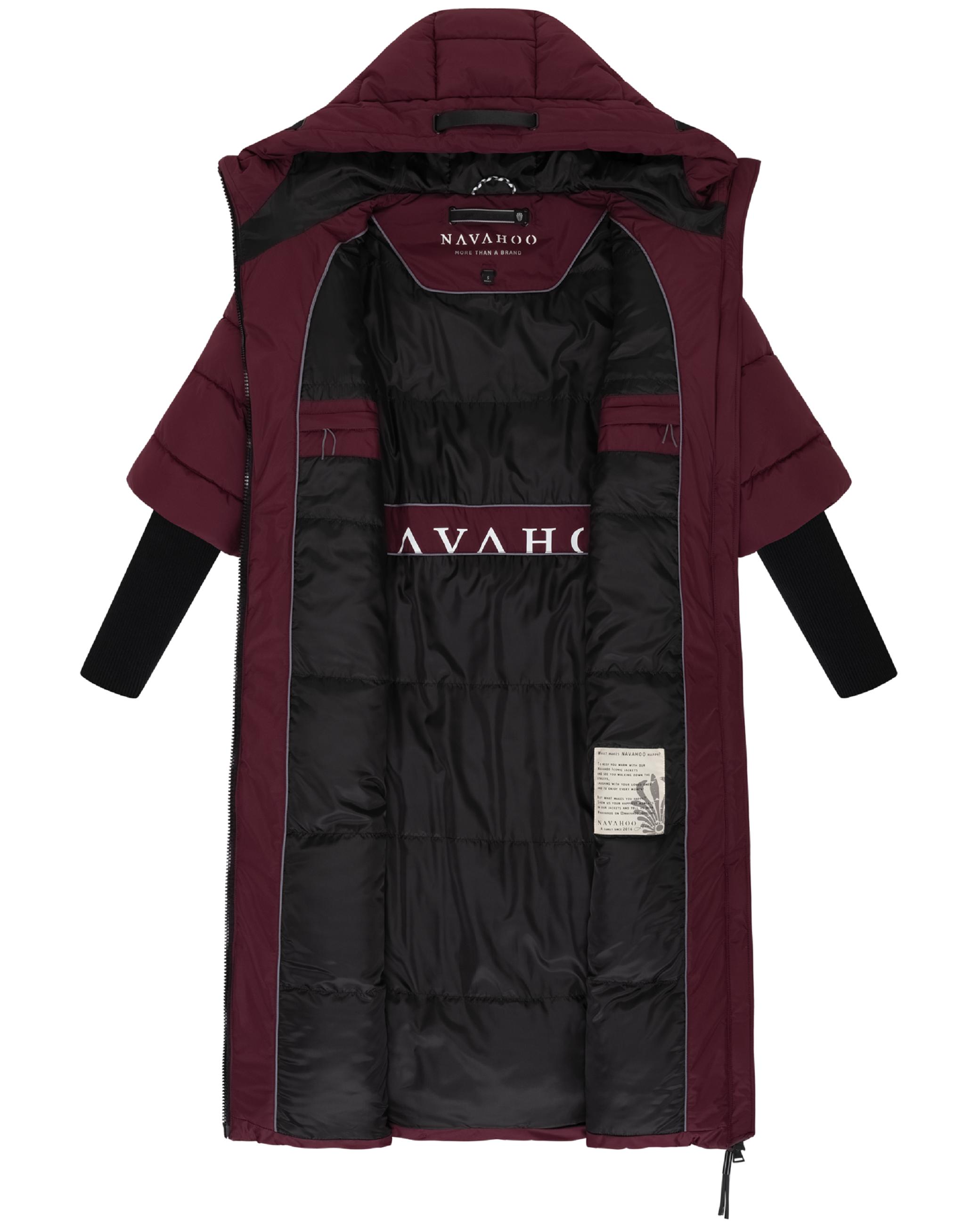 Warmer Steppmantel mit Rippstrickärmeln "Ciao Miau XIV" Wine