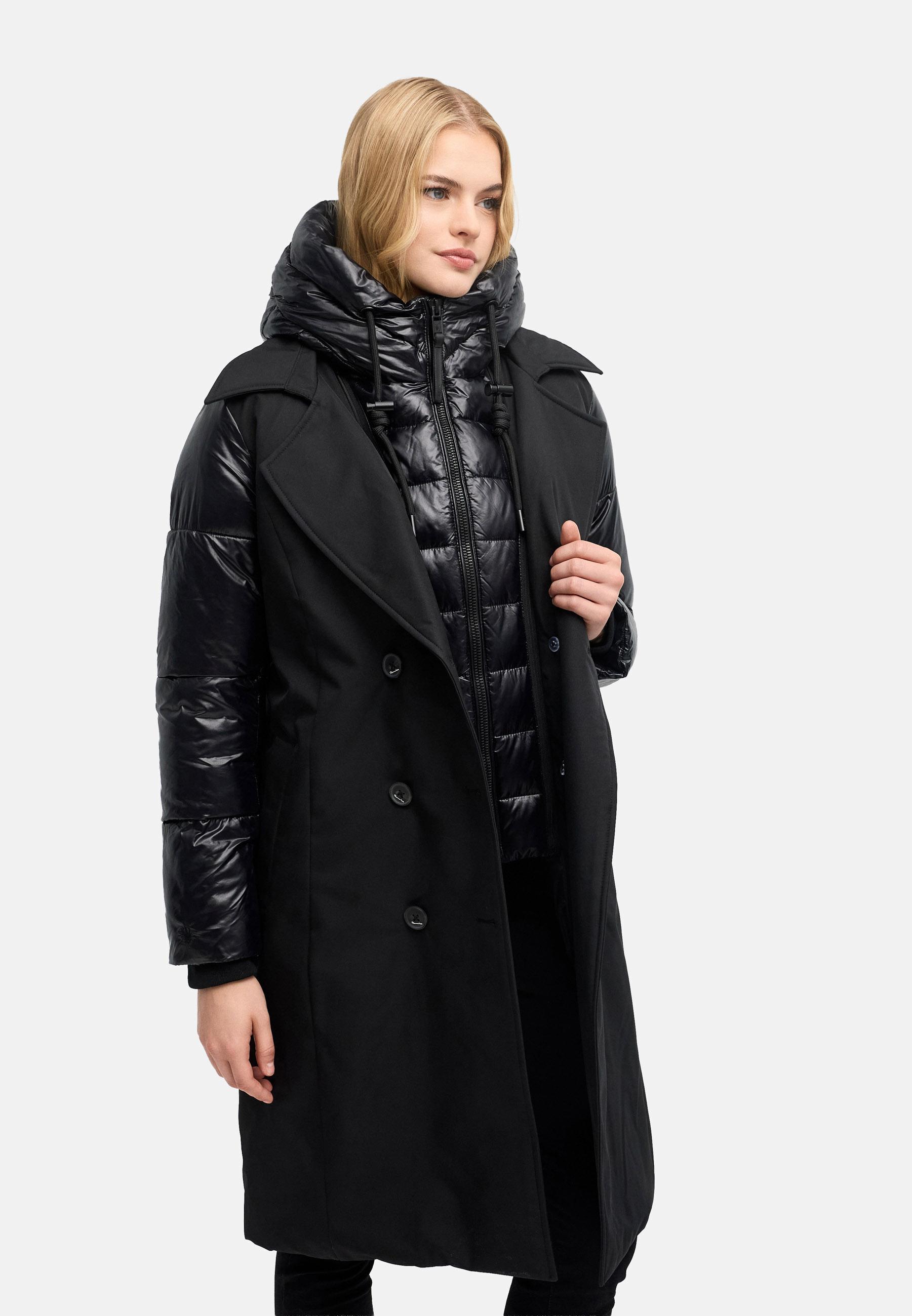 Trenchcoat mit herausnehmbarem Inlay "City-Glow 14" Black