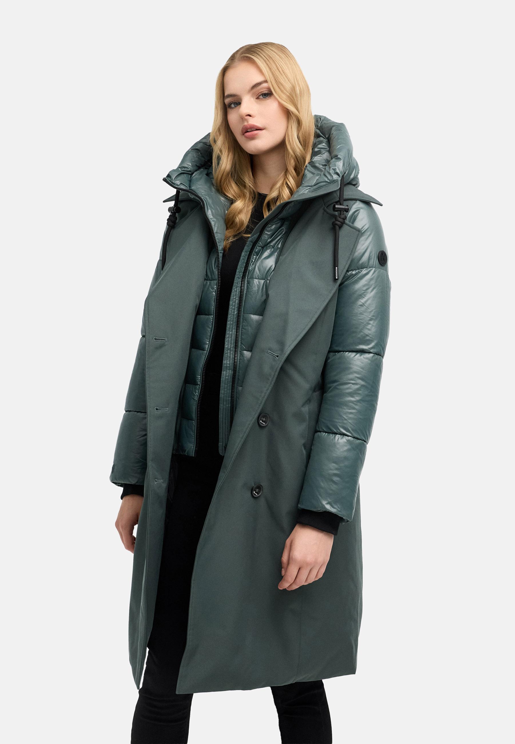 Trenchcoat mit herausnehmbarem Inlay "City-Glow 14" Stone Green