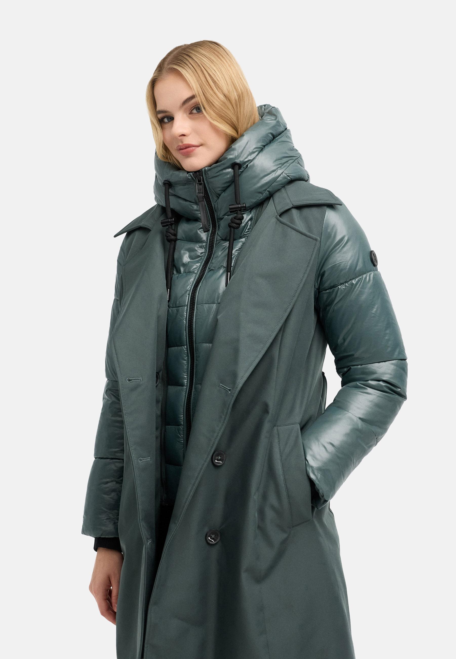 Trenchcoat mit herausnehmbarem Inlay "City-Glow 14" Stone Green