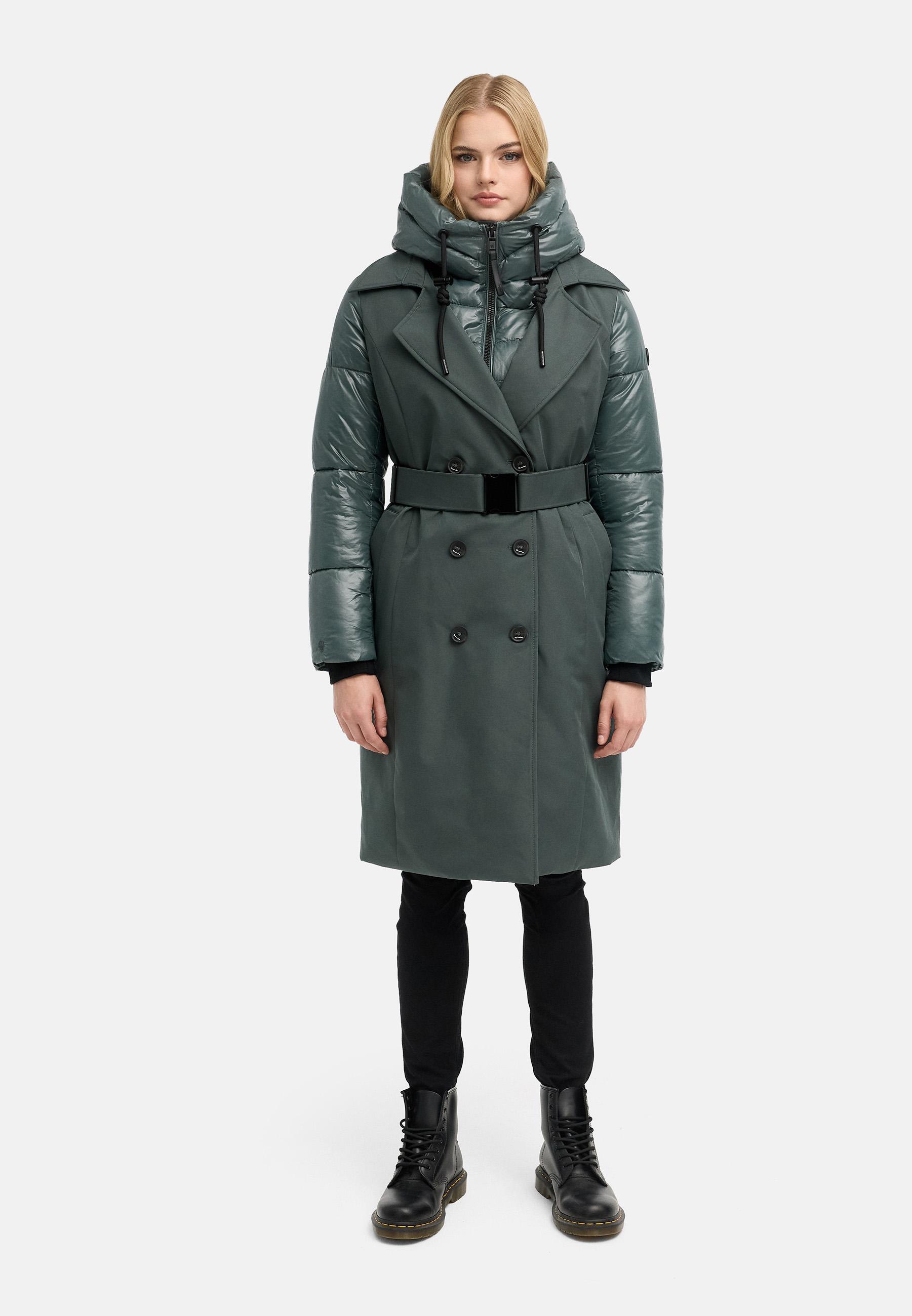Trenchcoat mit herausnehmbarem Inlay "City-Glow 14" Stone Green