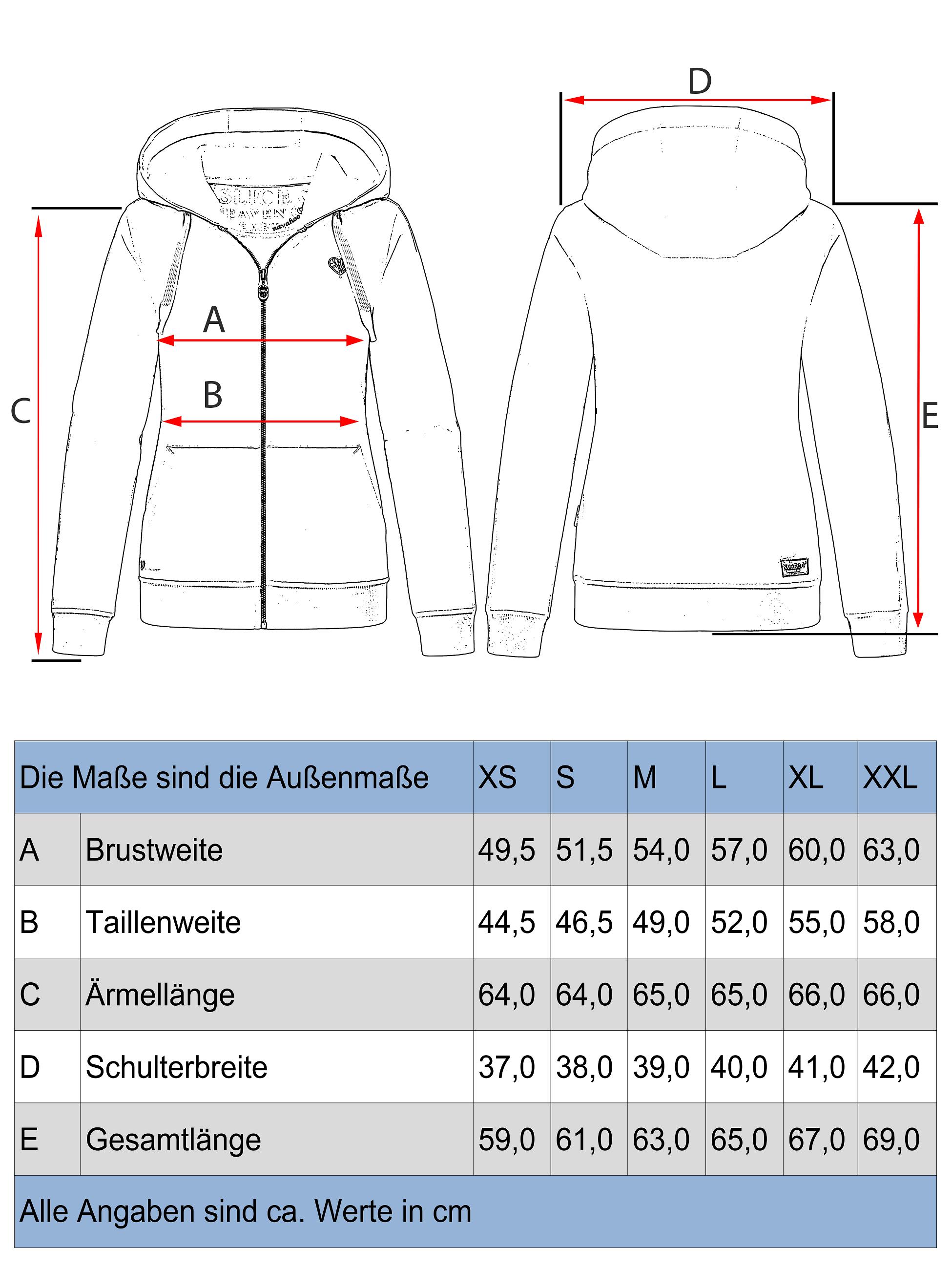 Grössentabelle - Extraweiche Sweatjacke mit Kapuze "Cremetörtchen"