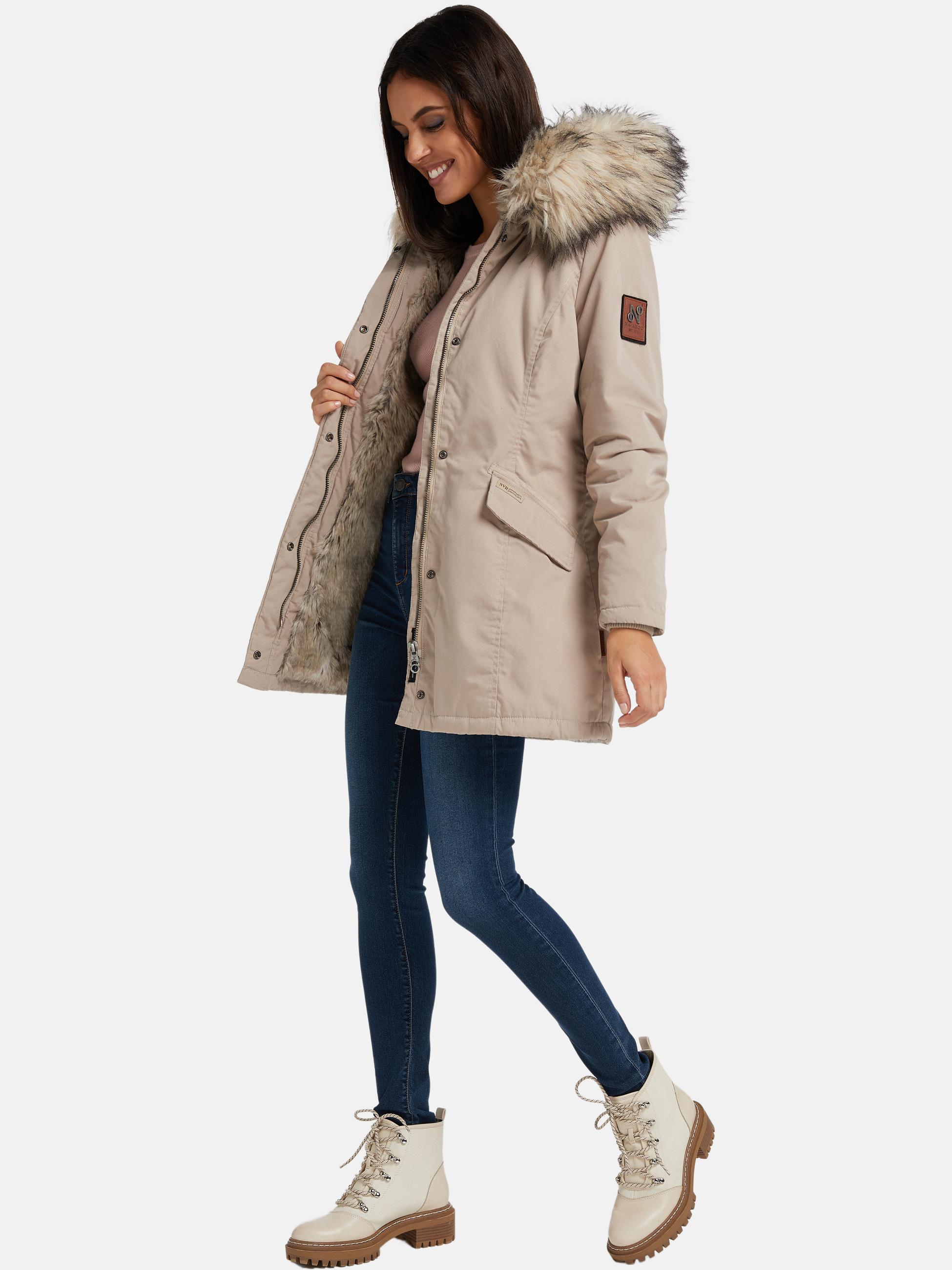 Winterparka mit Kapuze "Cristal" Beige