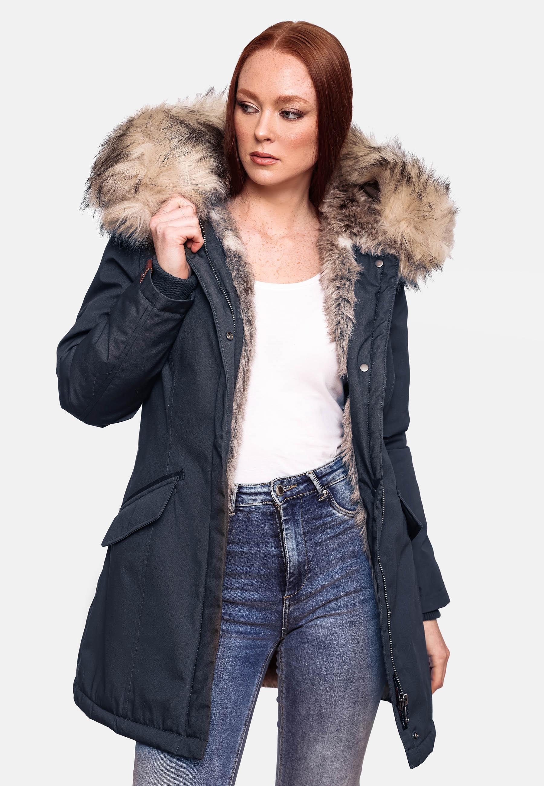 Winterparka mit Kapuze "Cristal" Blau