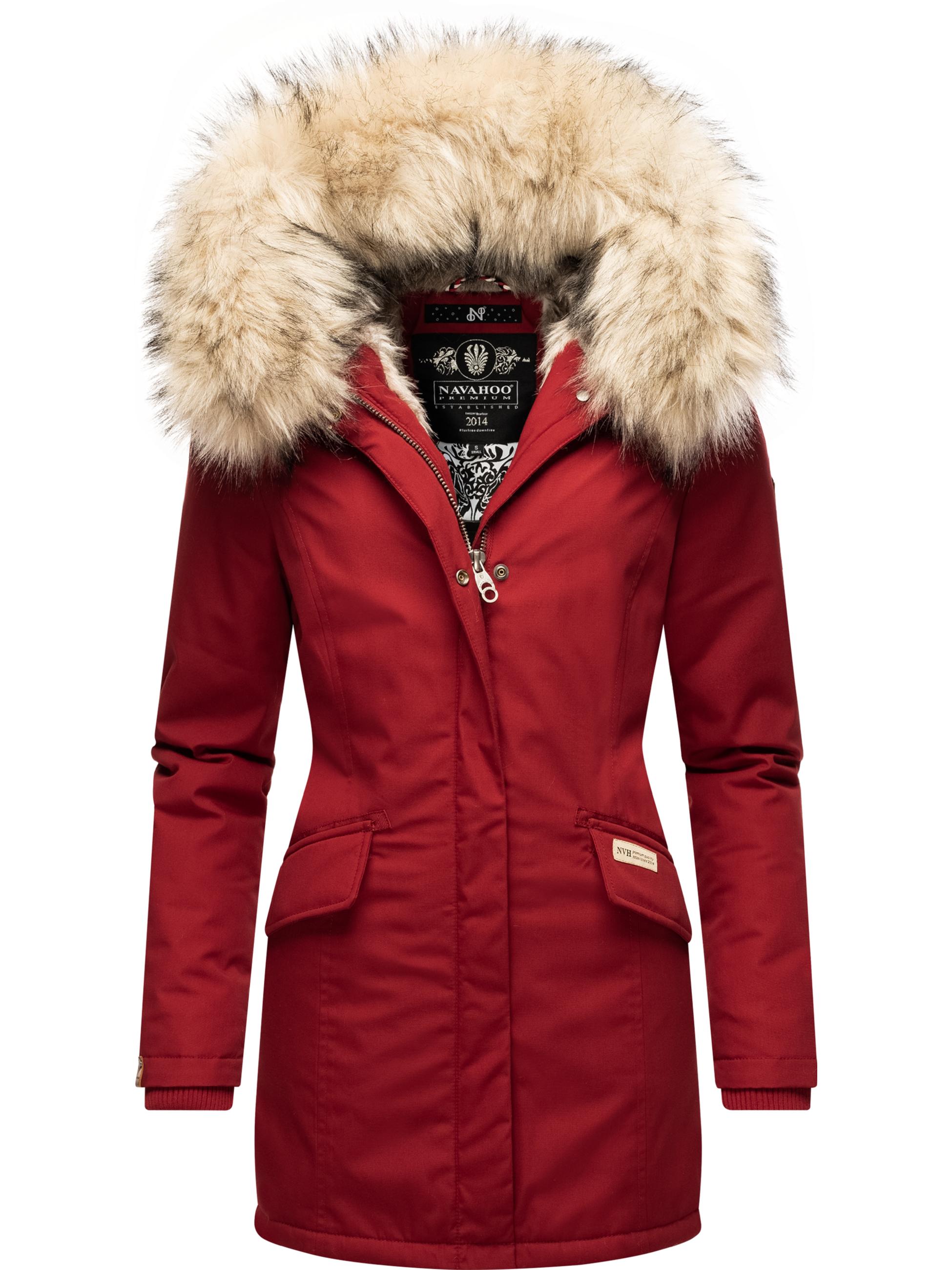 Winterparka mit Kapuze "Cristal" Blood Red