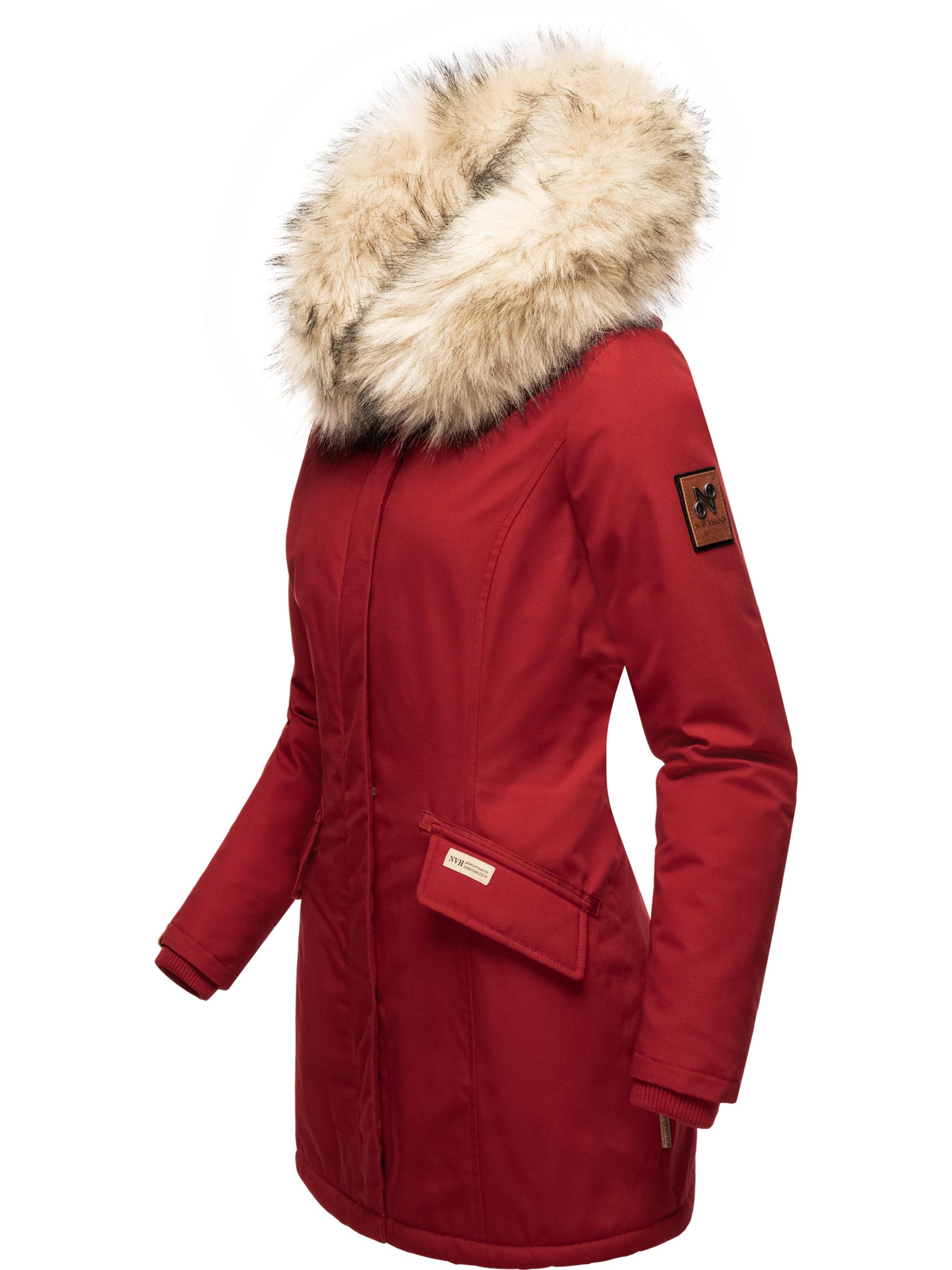 Winterparka mit Kapuze "Cristal" Blood Red