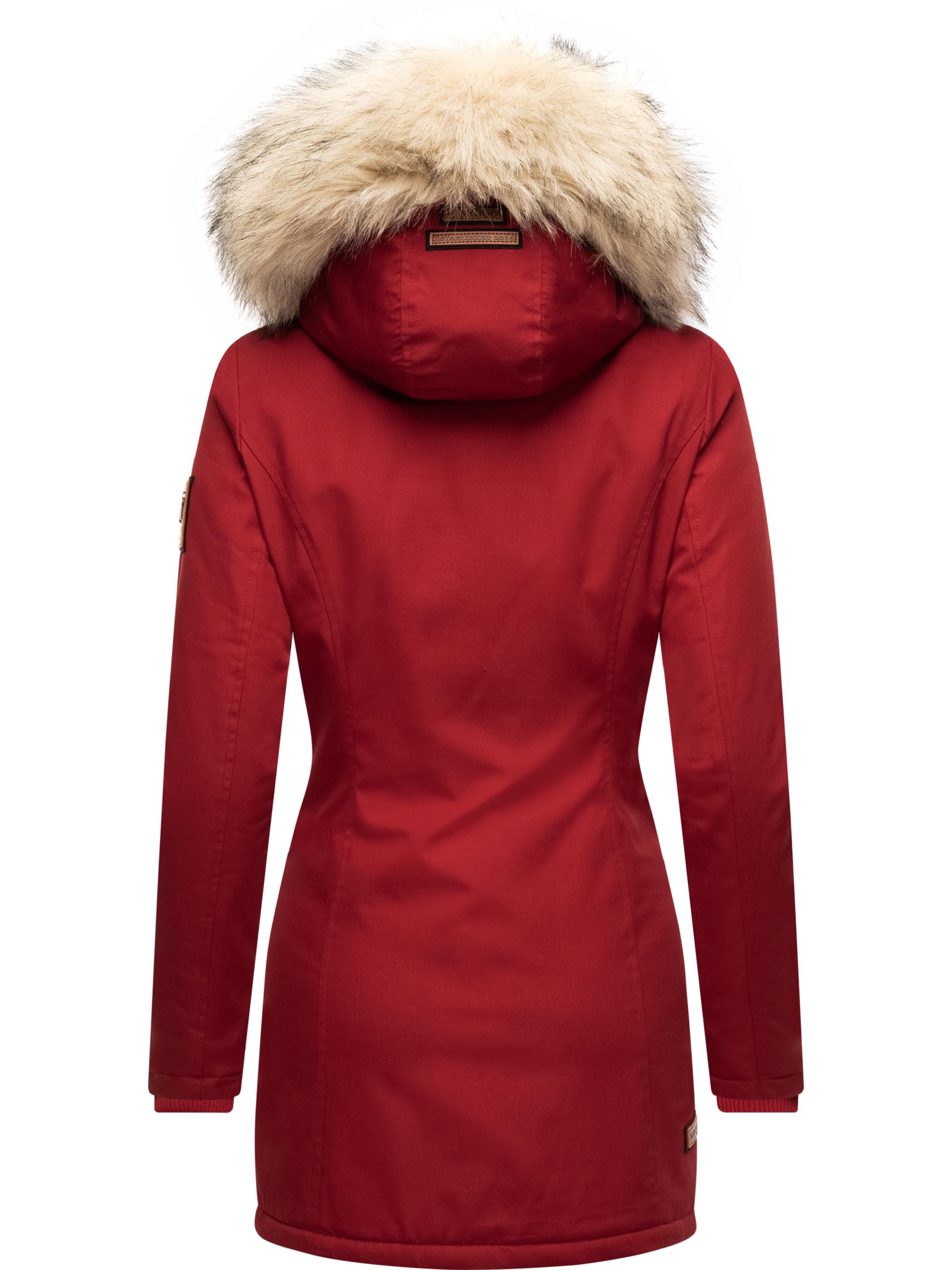 Winterparka mit Kapuze "Cristal" Blood Red