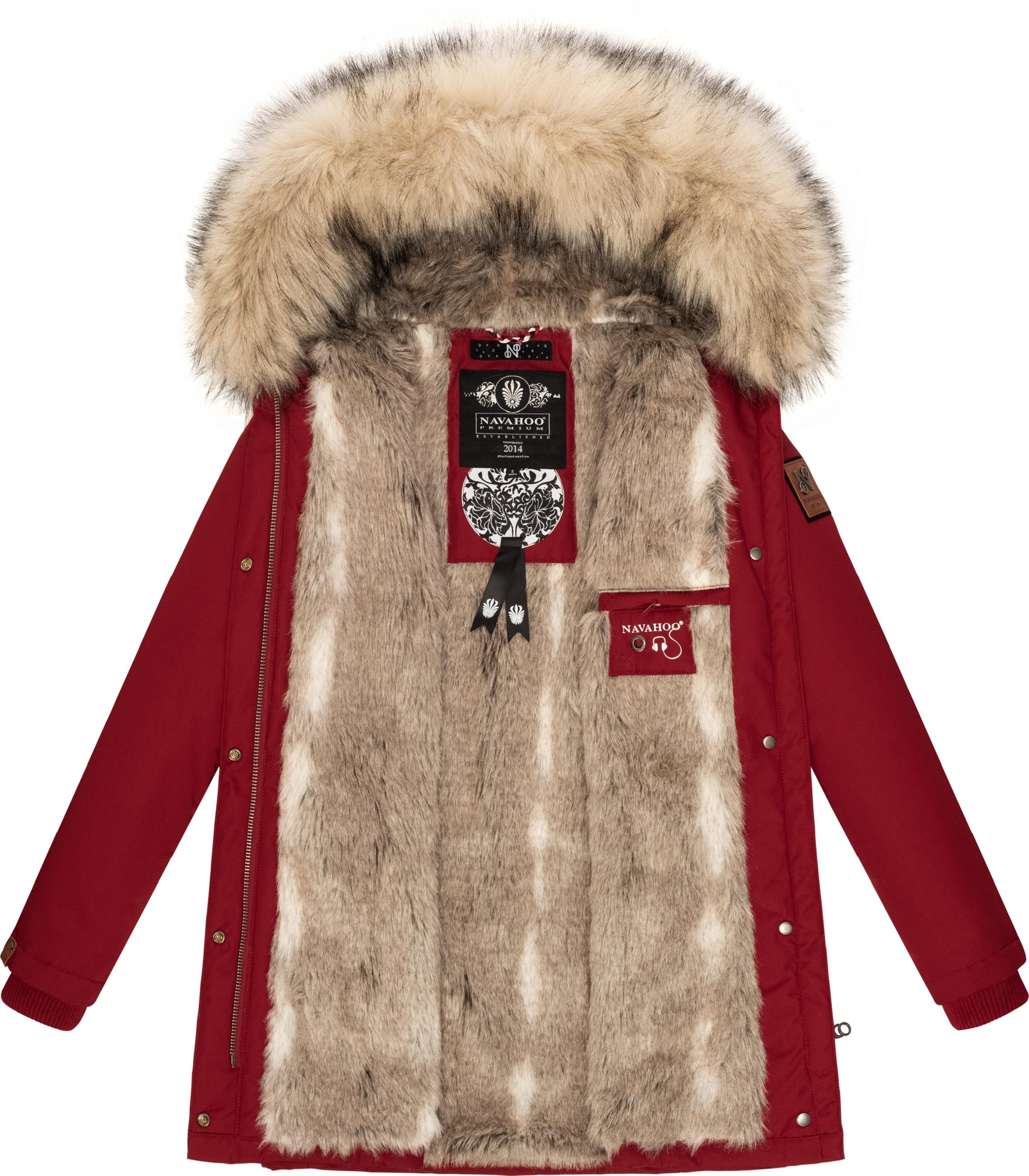 Winterparka mit Kapuze "Cristal" Blood Red