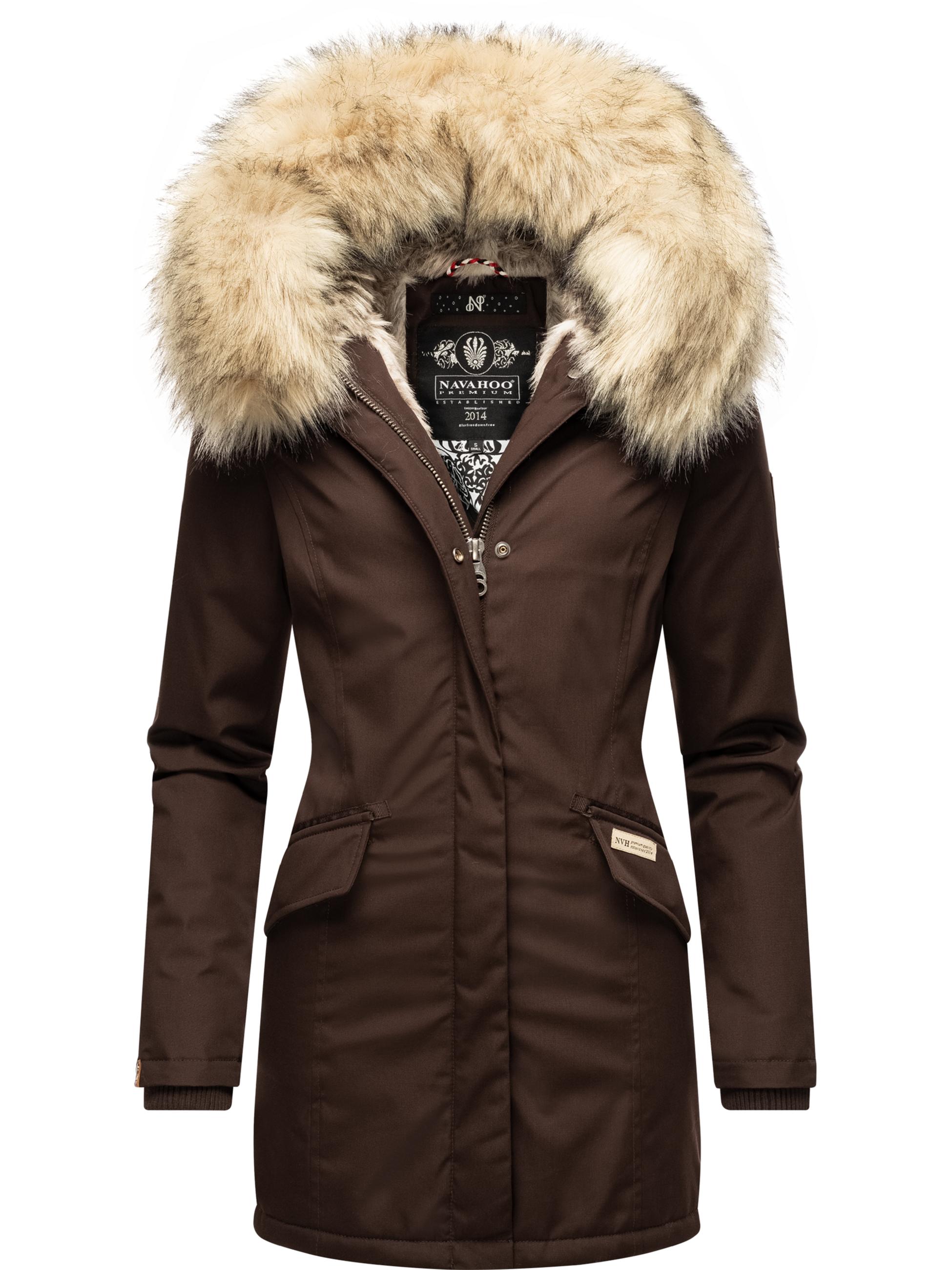 Winterparka mit Kapuze "Cristal" Dark Choco