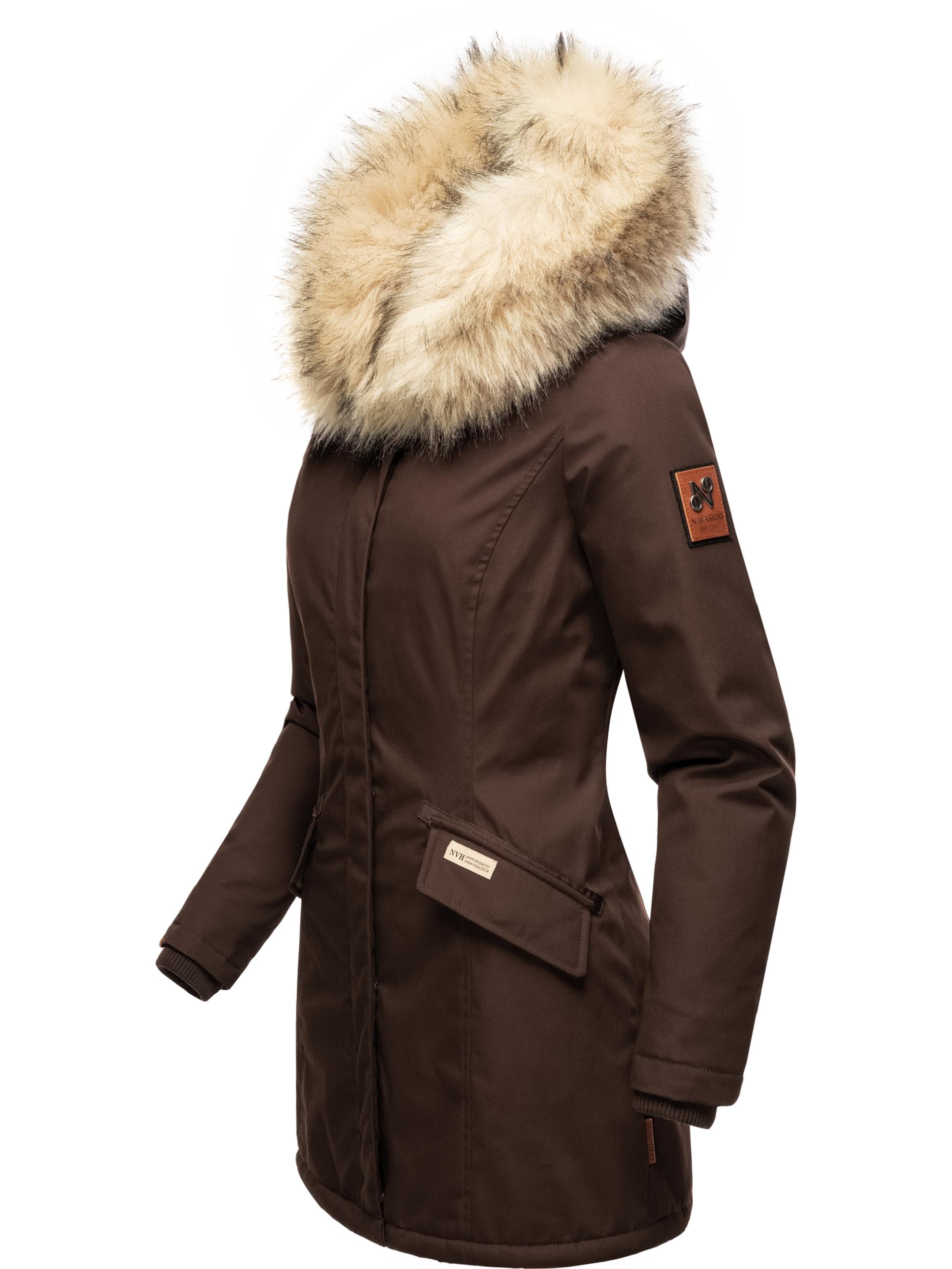 Winterparka mit Kapuze "Cristal" Dark Choco