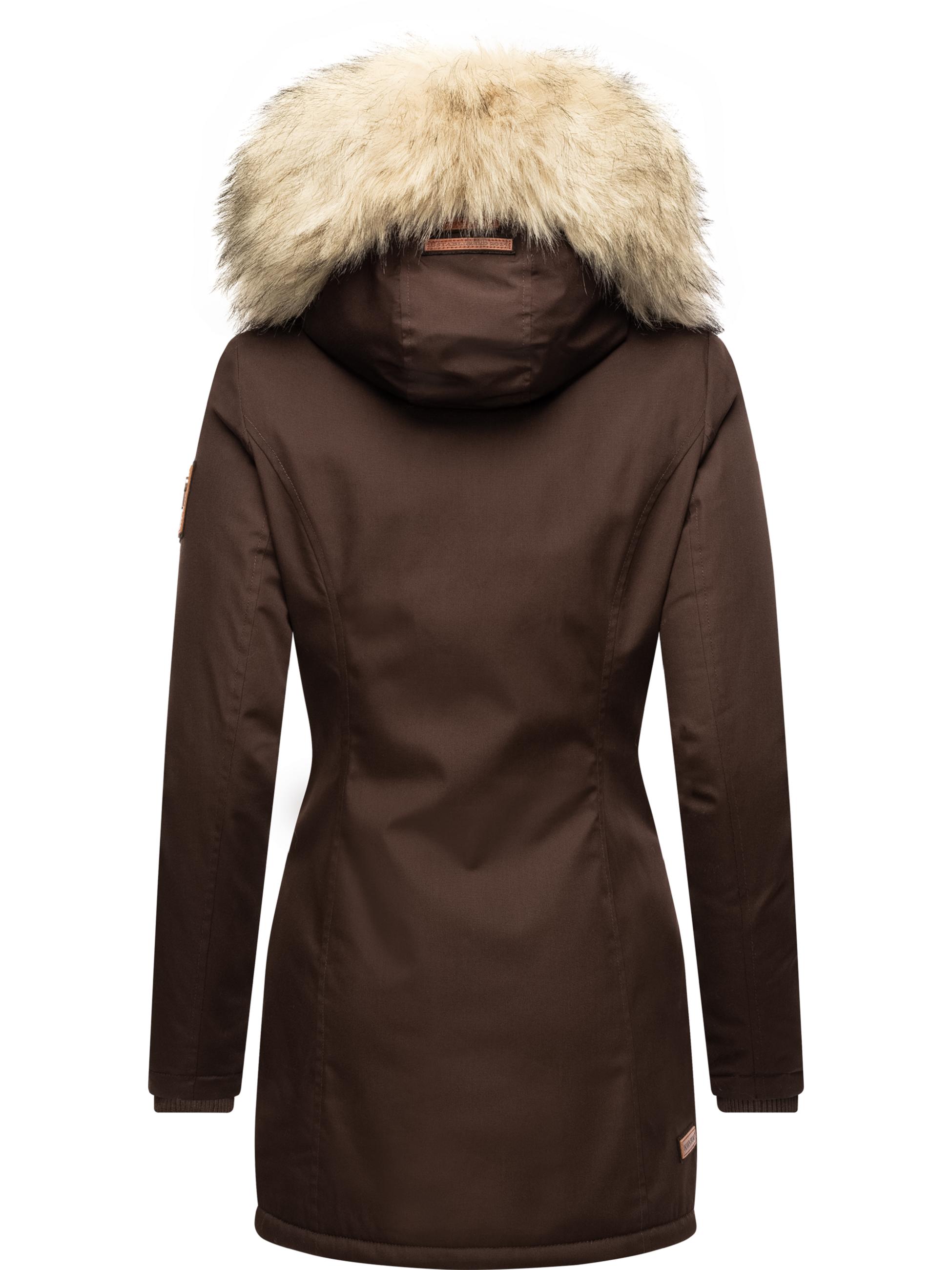 Winterparka mit Kapuze "Cristal" Dark Choco