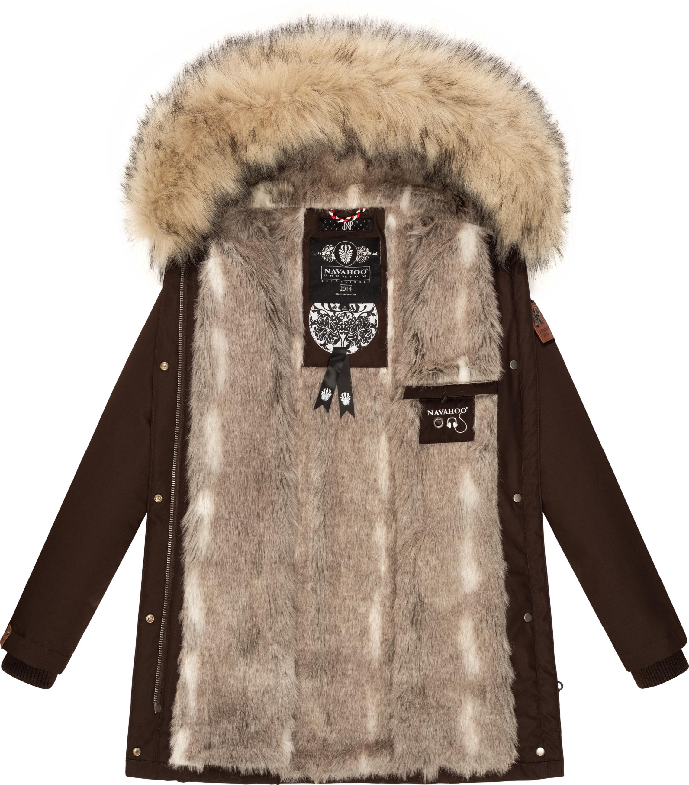 Winterparka mit Kapuze "Cristal" Dark Choco